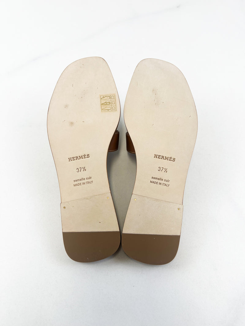 Hermes Oran Sandals Size 37.5