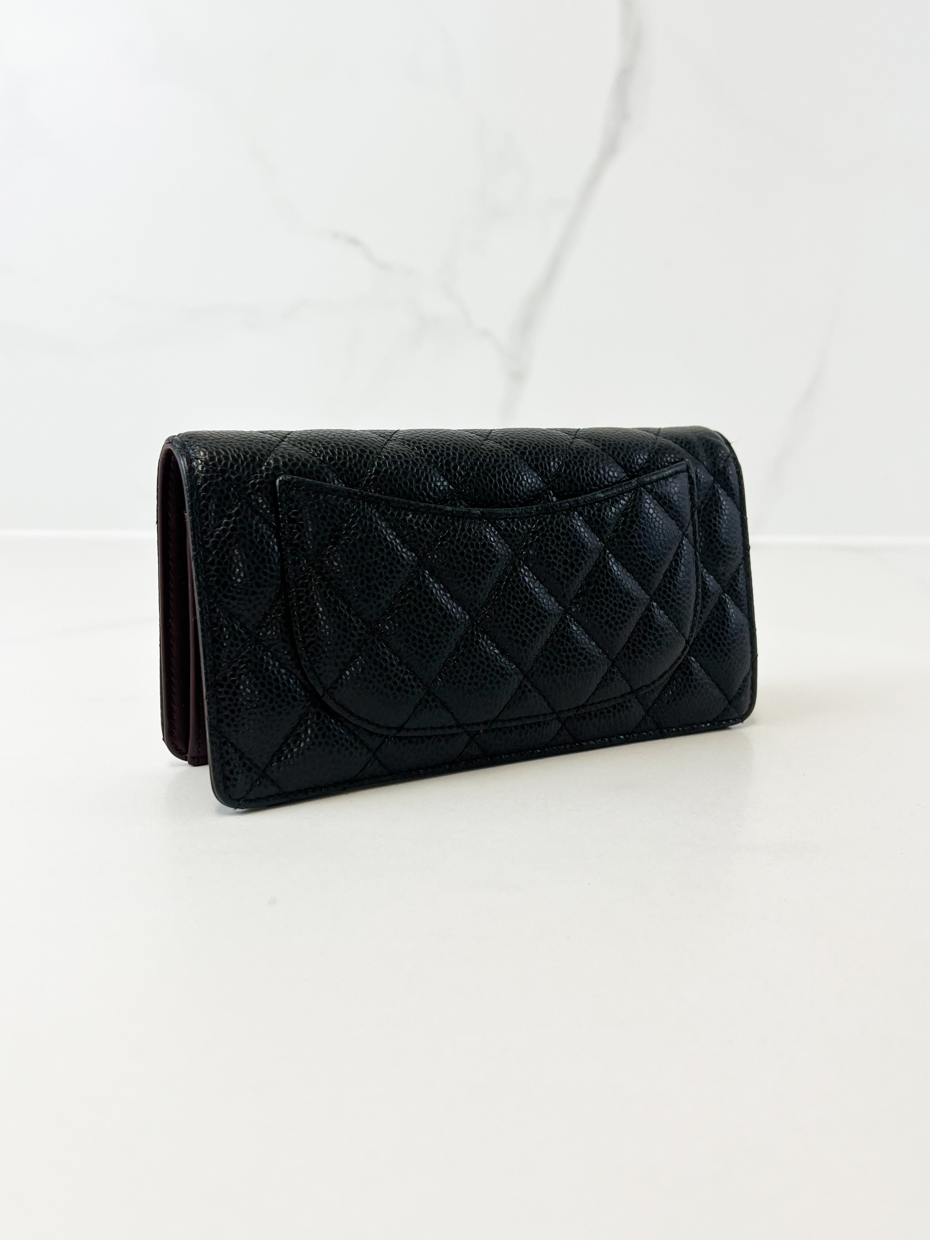 Chanel Caviar Black CC Bi-Fold Wallet SHW