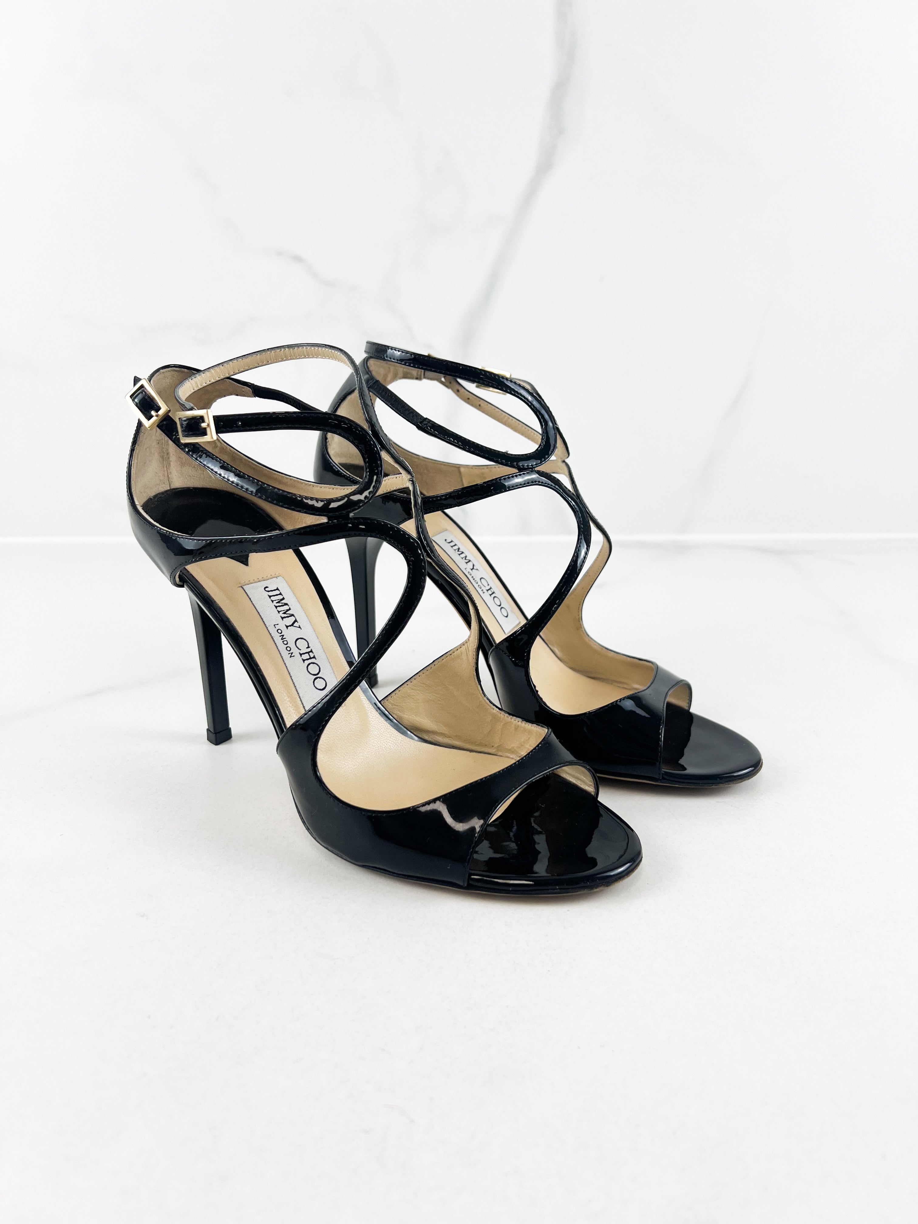 Jimmy Choo Lang Patent Heels in Black Size 38
