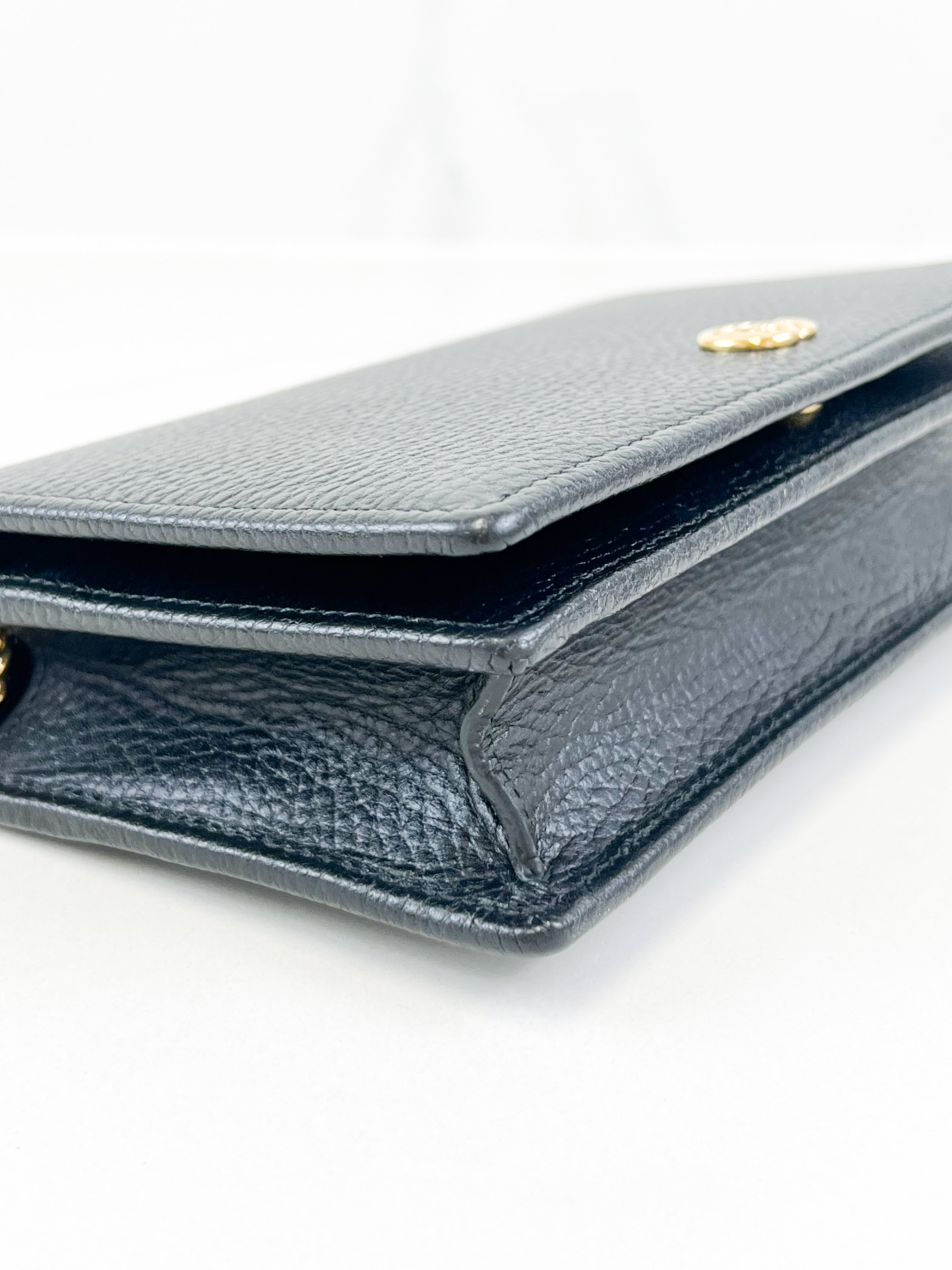 Gucci Marmont Black WOC with GHW