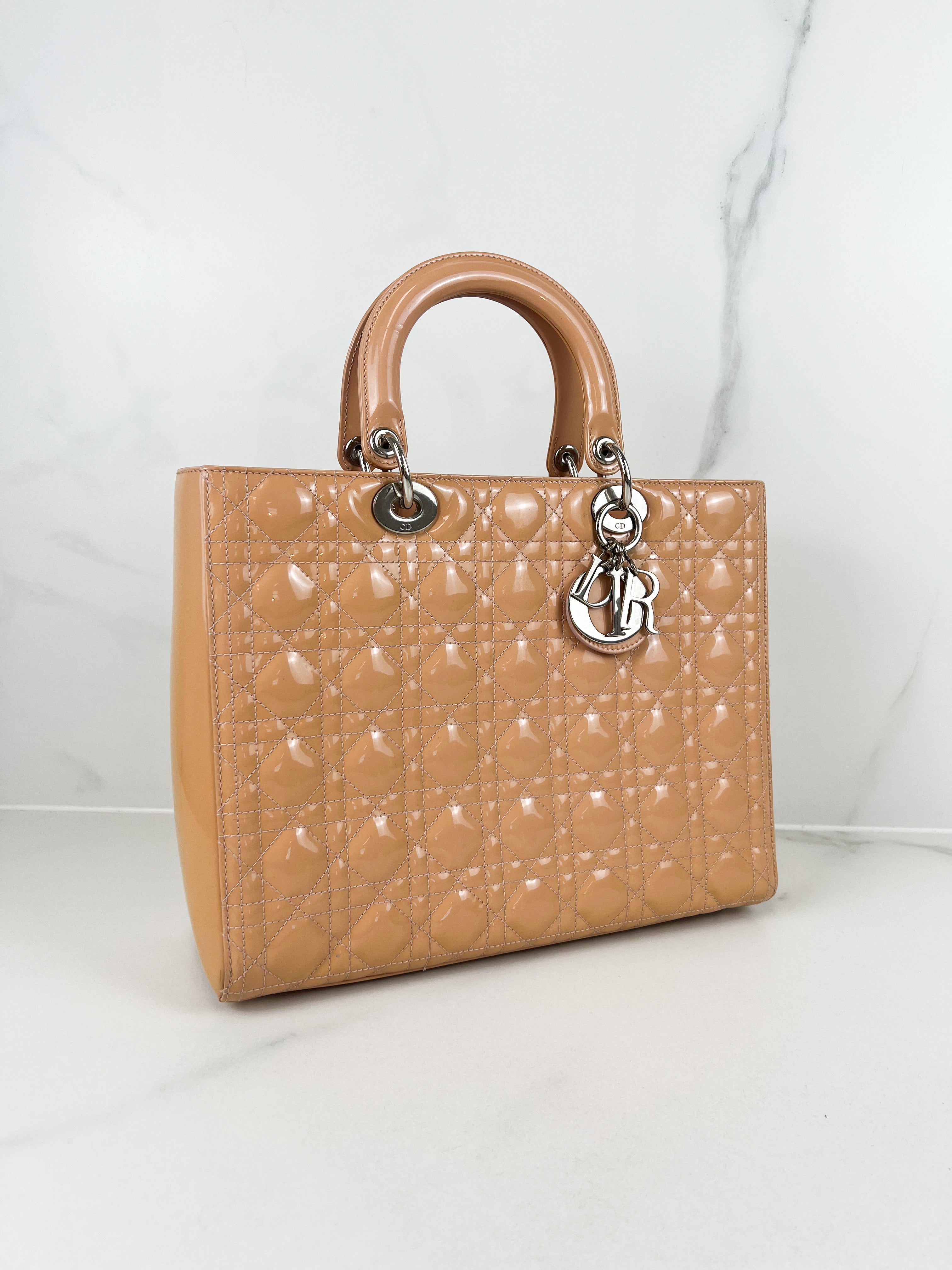 Christian Dior Peach Vintage Lady Dior with Gold Hardware