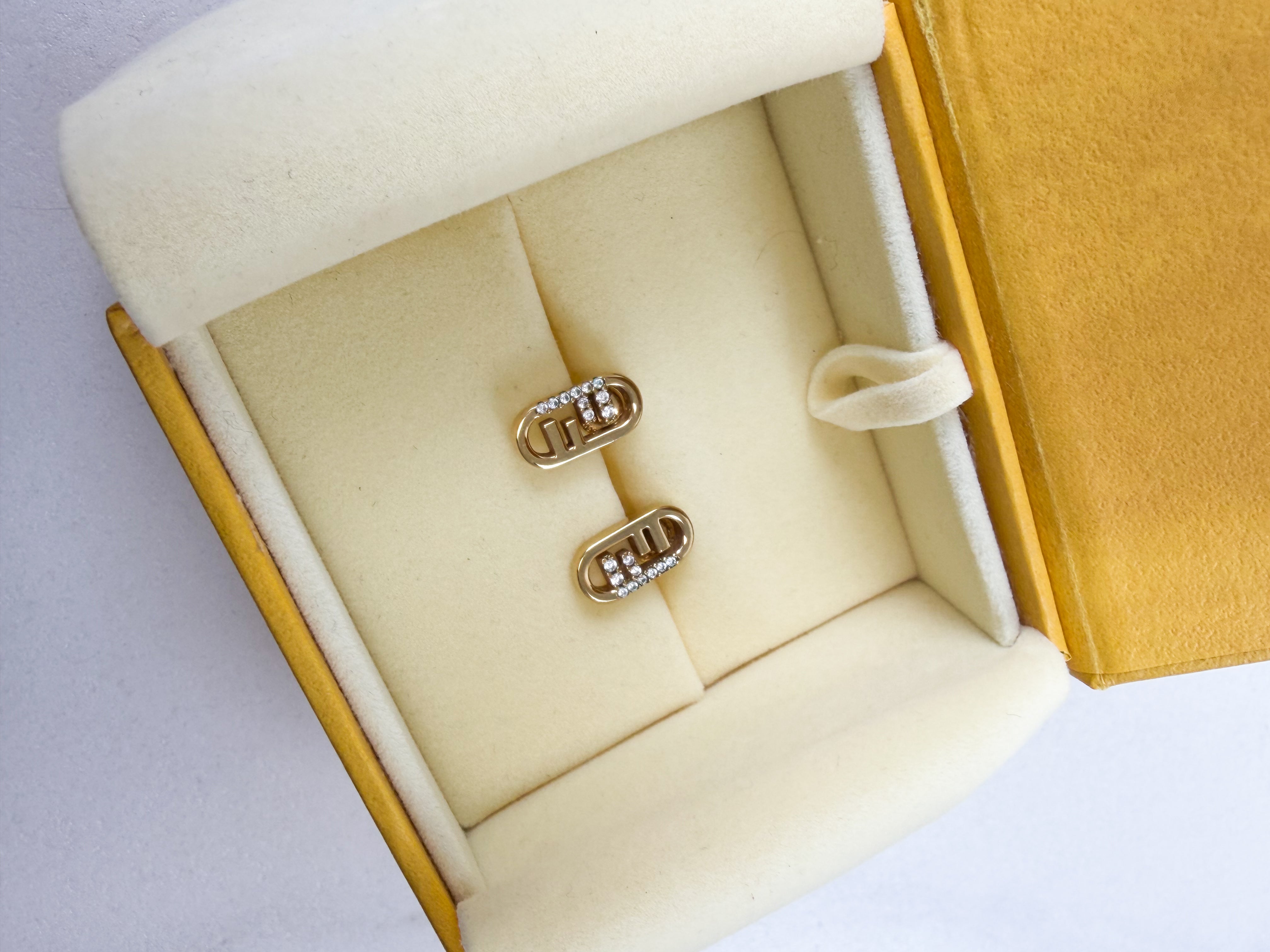 Fendi F Logo Earring in Gold
