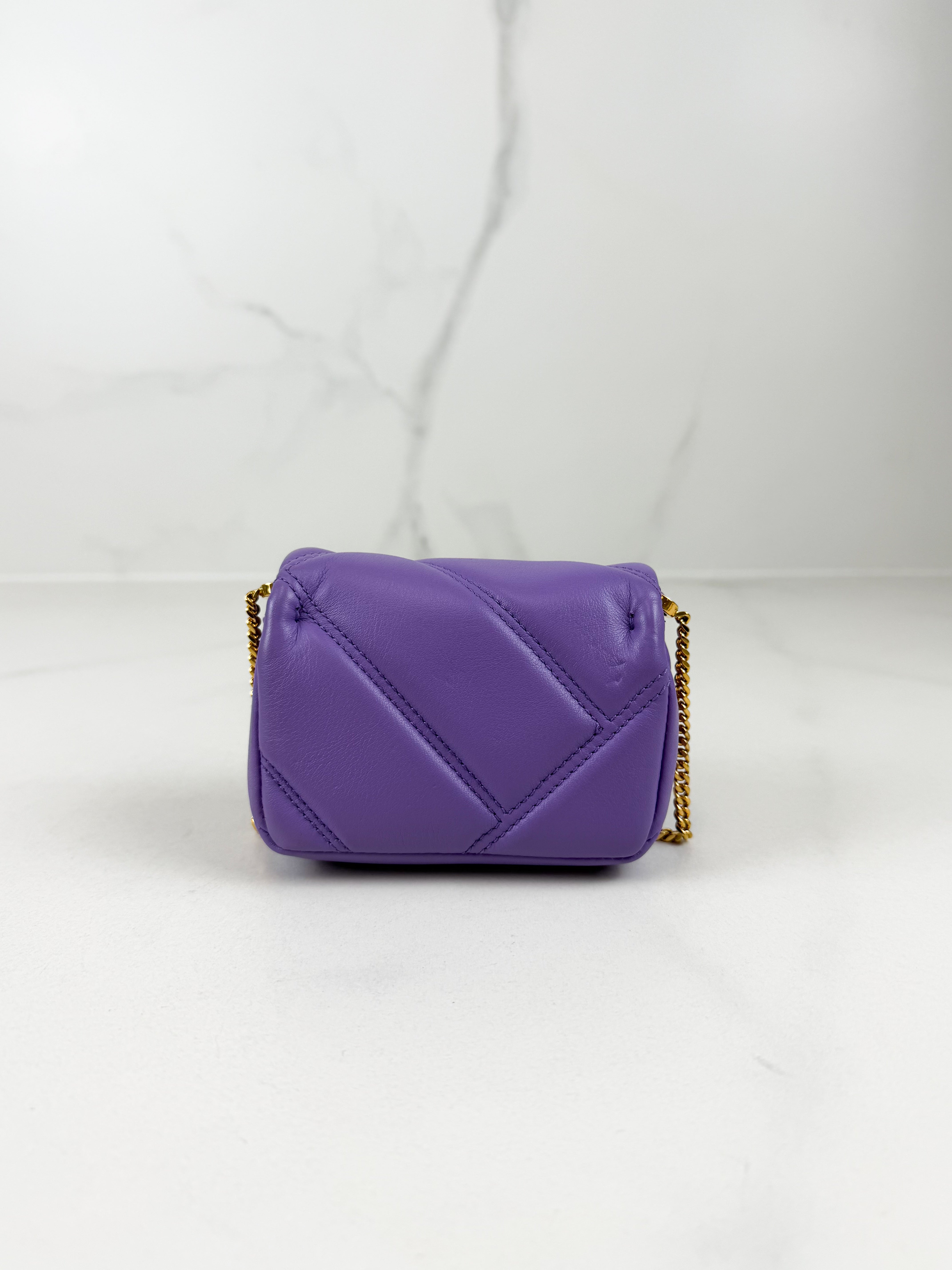 Bvlgari Serpenti Purple Quilted Leather Cabochon Micro Bag