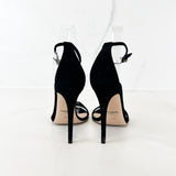 Gucci Black llse Suede Strap Peony Sandals Size 36
