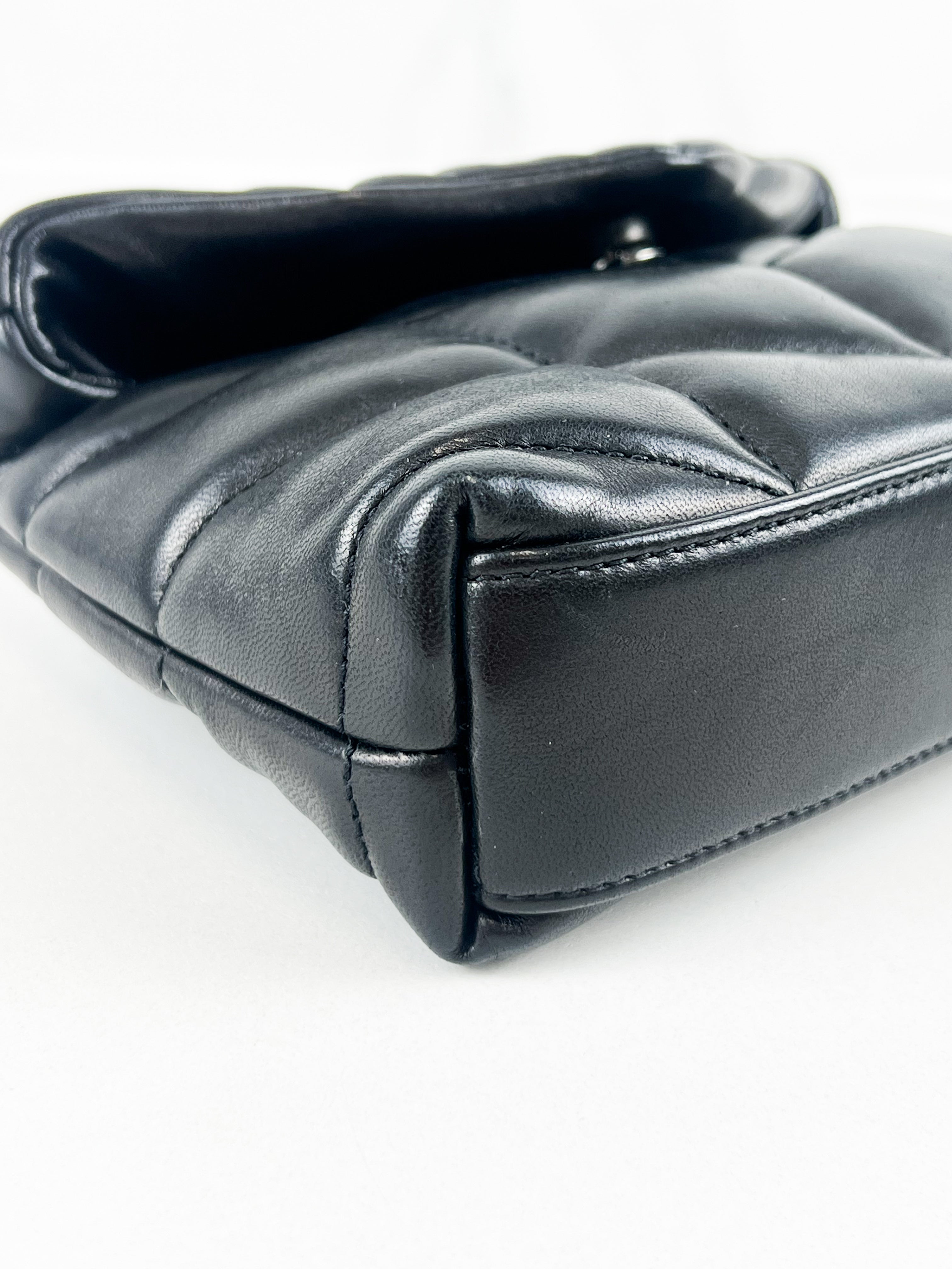 Saint Laurent Loulou Puffer Pouch in Black Lambskin