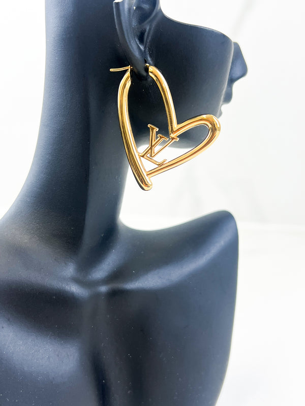Louis Vuitton Heart Hoop Earrings