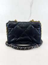 Chanel Navy Small Lambskin 19 with Gold & Silver Tone Hardware