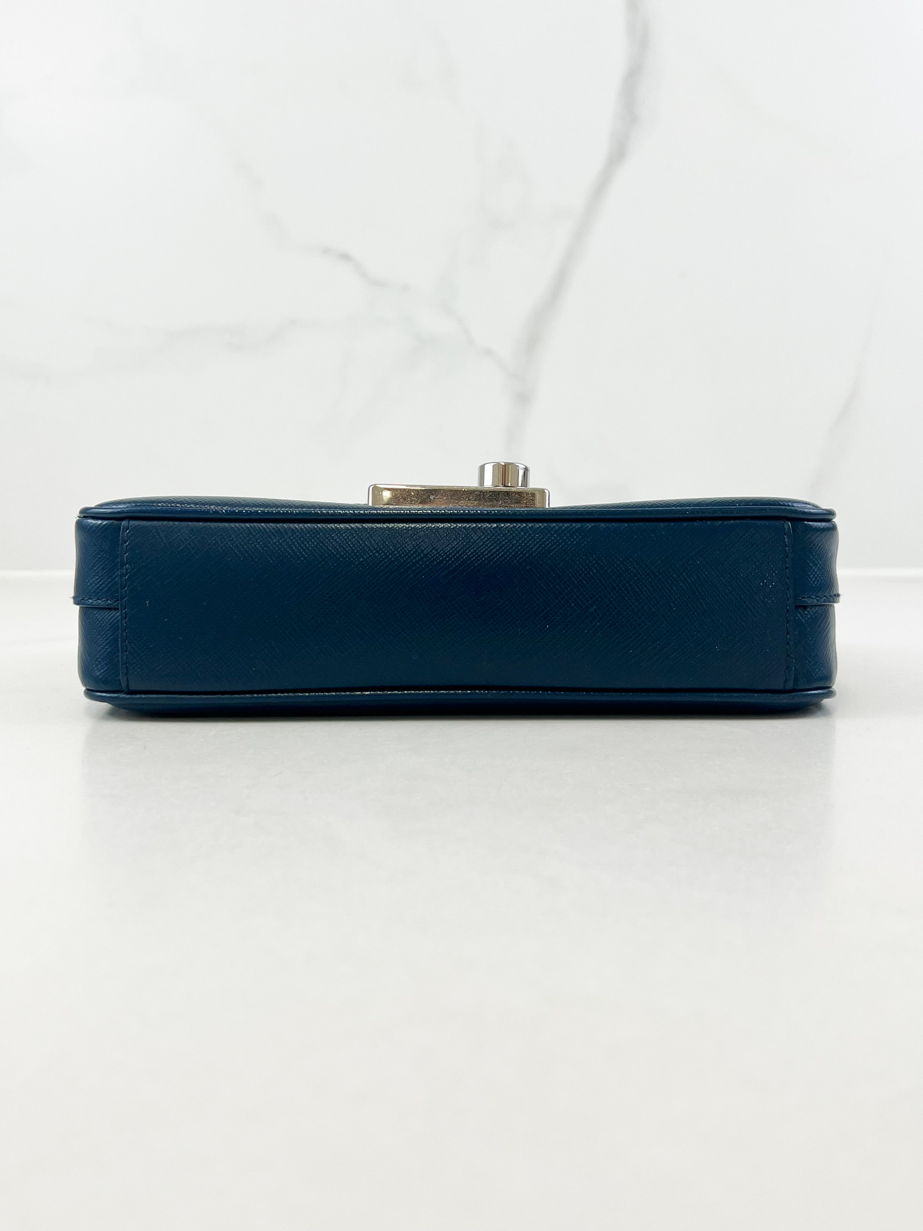 Prada Saffiano Leather Lock Crossbody Bag