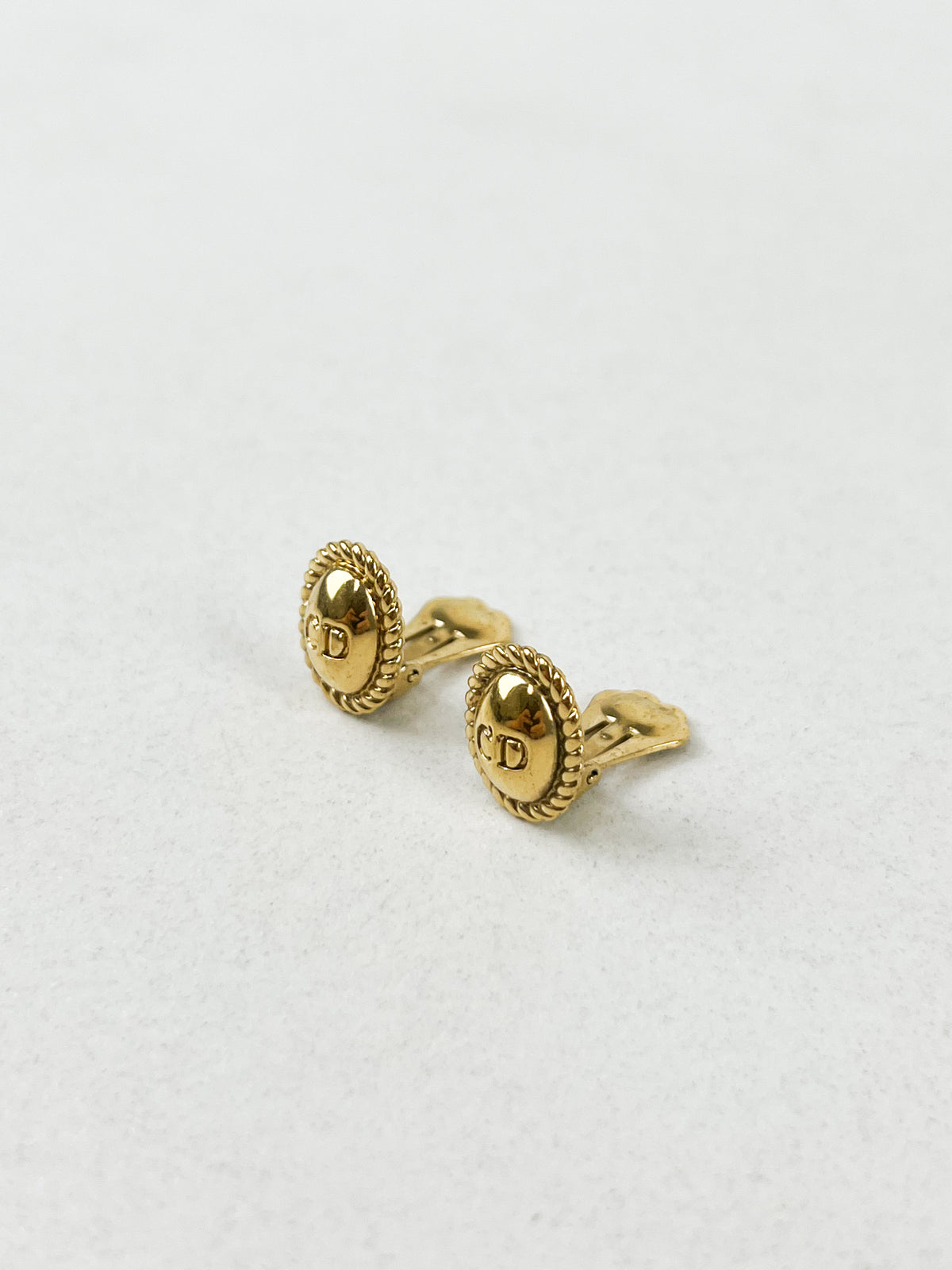 Christian Dior CD Logo Clip On Earrings