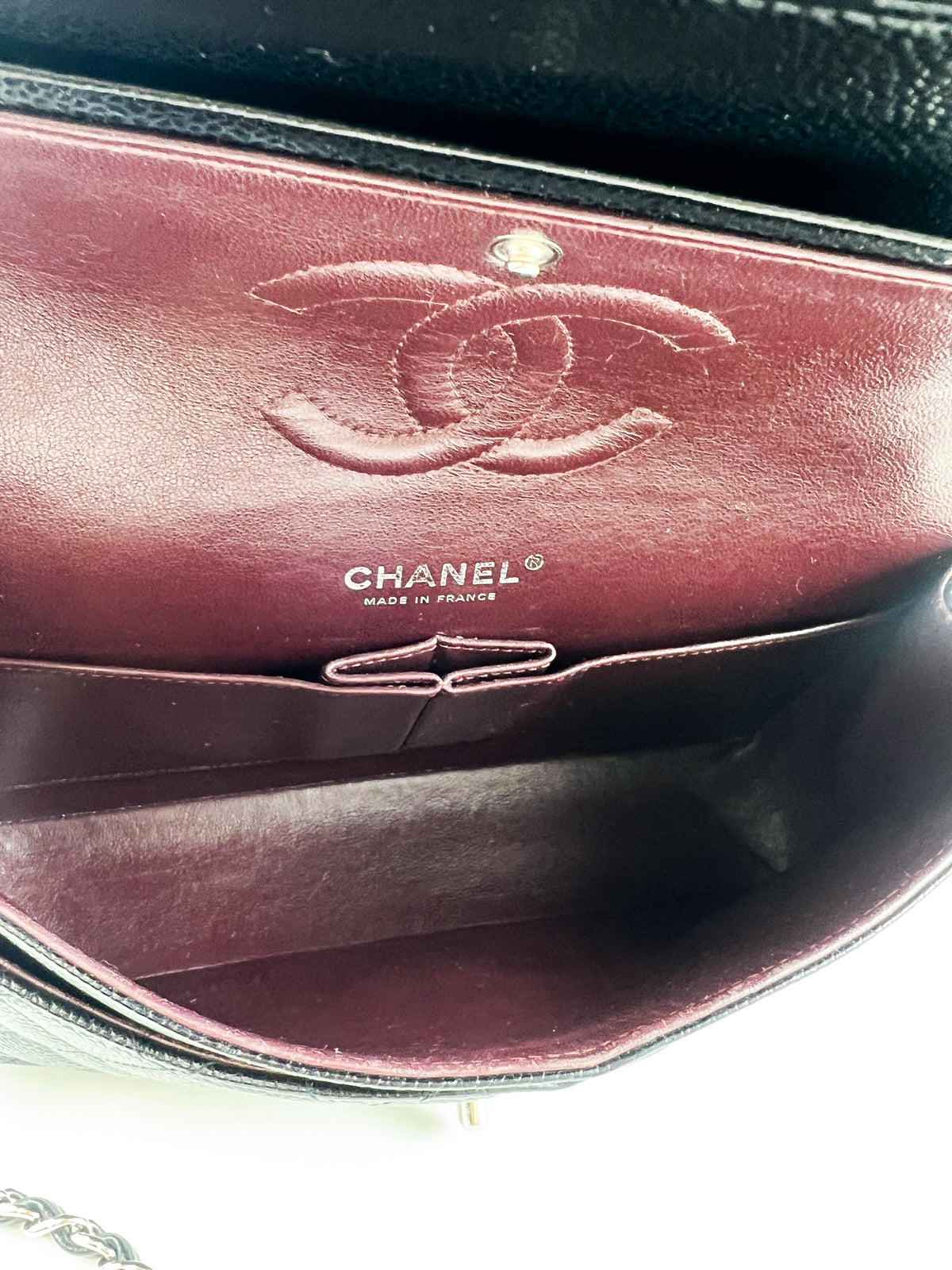 Chanel CC Medium Caviar Black Classic Double Flap Shoulder Bag