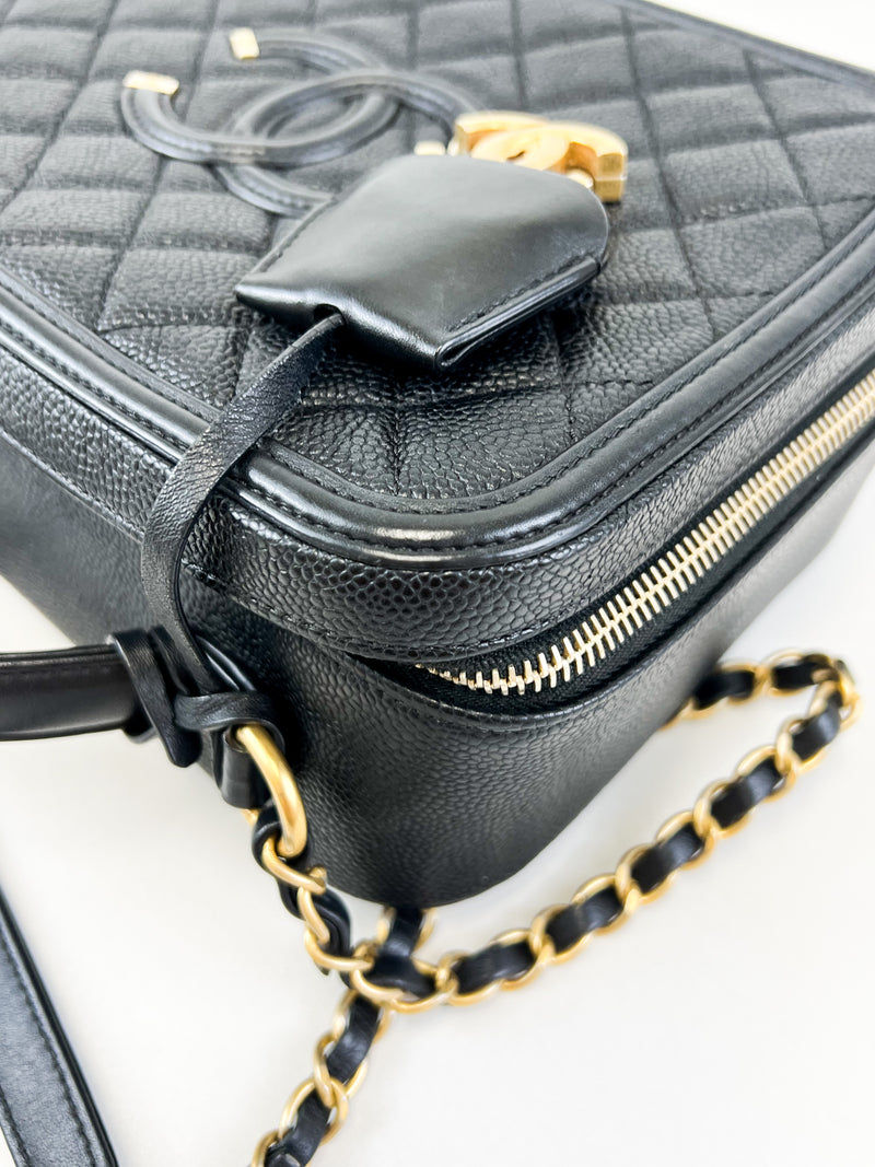 Chanel Filigree Medium Black Caviar Vanity Bag