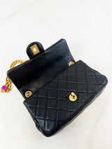Chanel CC Mini Black Lambskin Rectanglular Flap