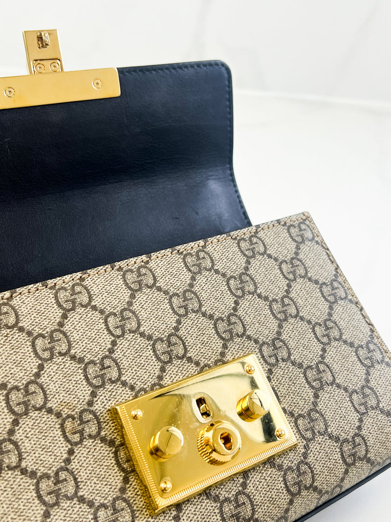 Gucci GG Supreme Small Padlock Shoulder Bag