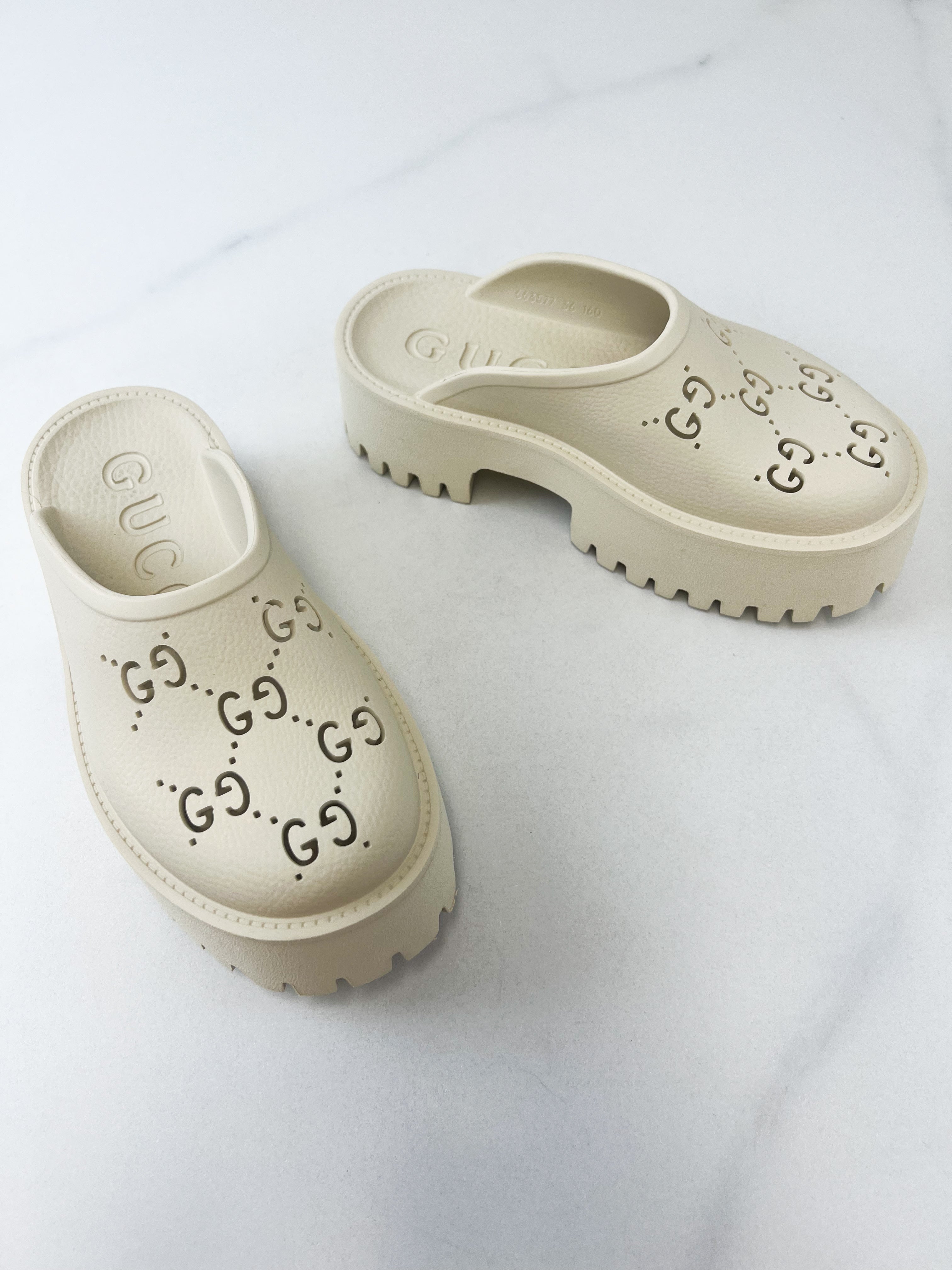 Gucci GG Rubber Platform Clog Size 37