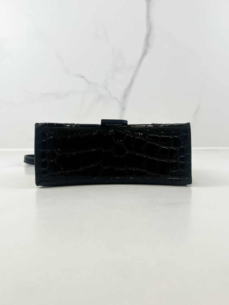 Balenciaga Black on Black Croc XS Hourglass