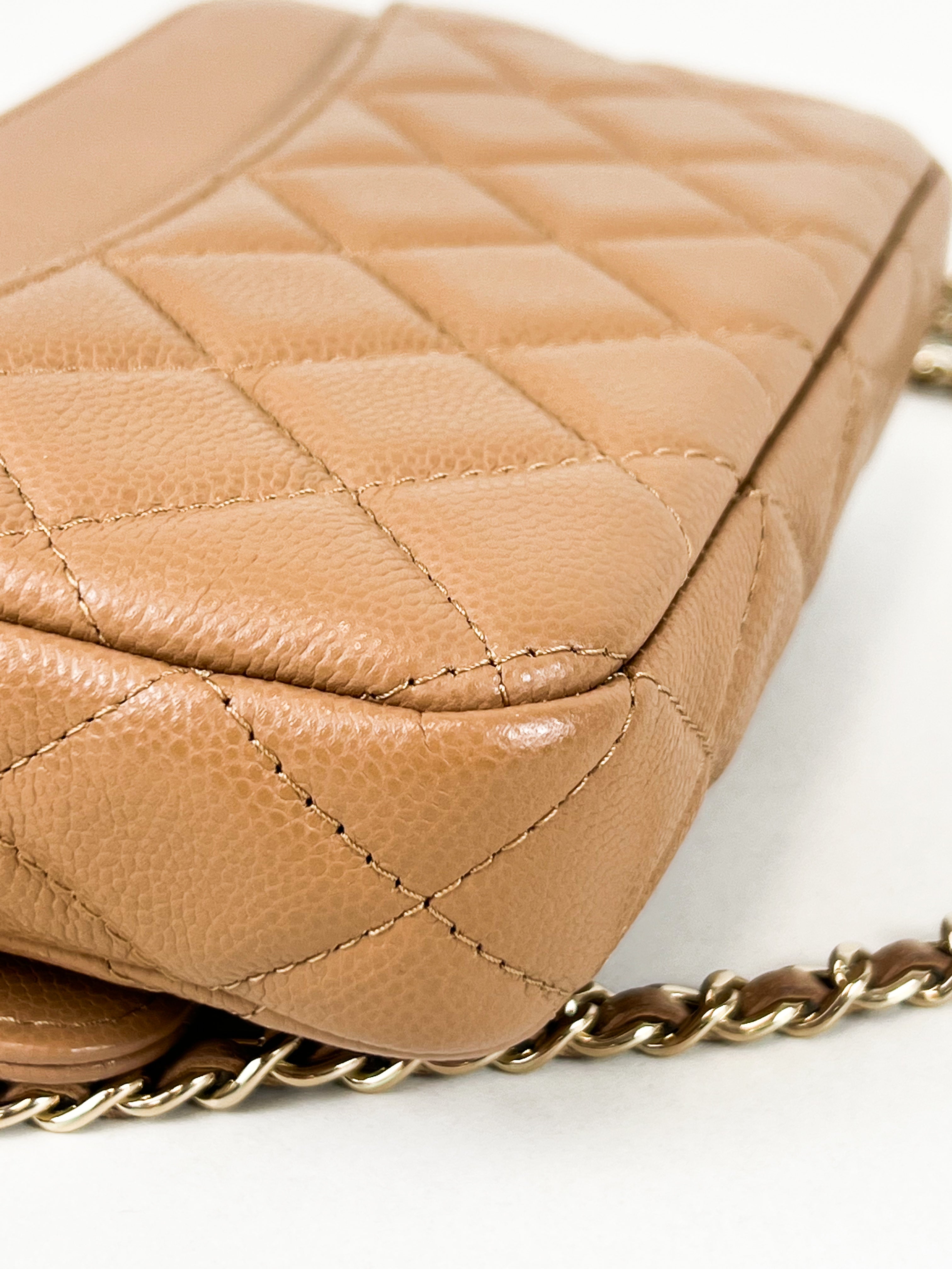 Chanel Caramel Classic Flap Phone Holder with LGHW