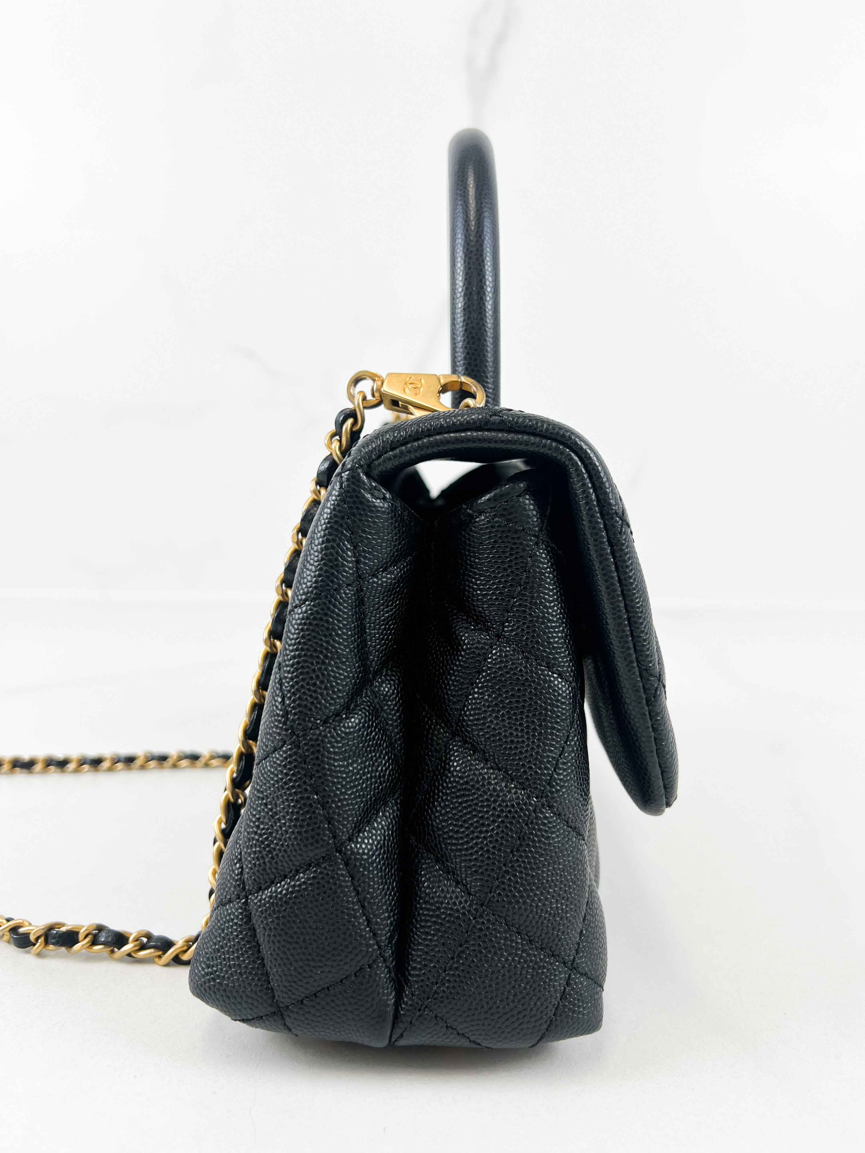Chanel Small Black Caviar Coco Handle