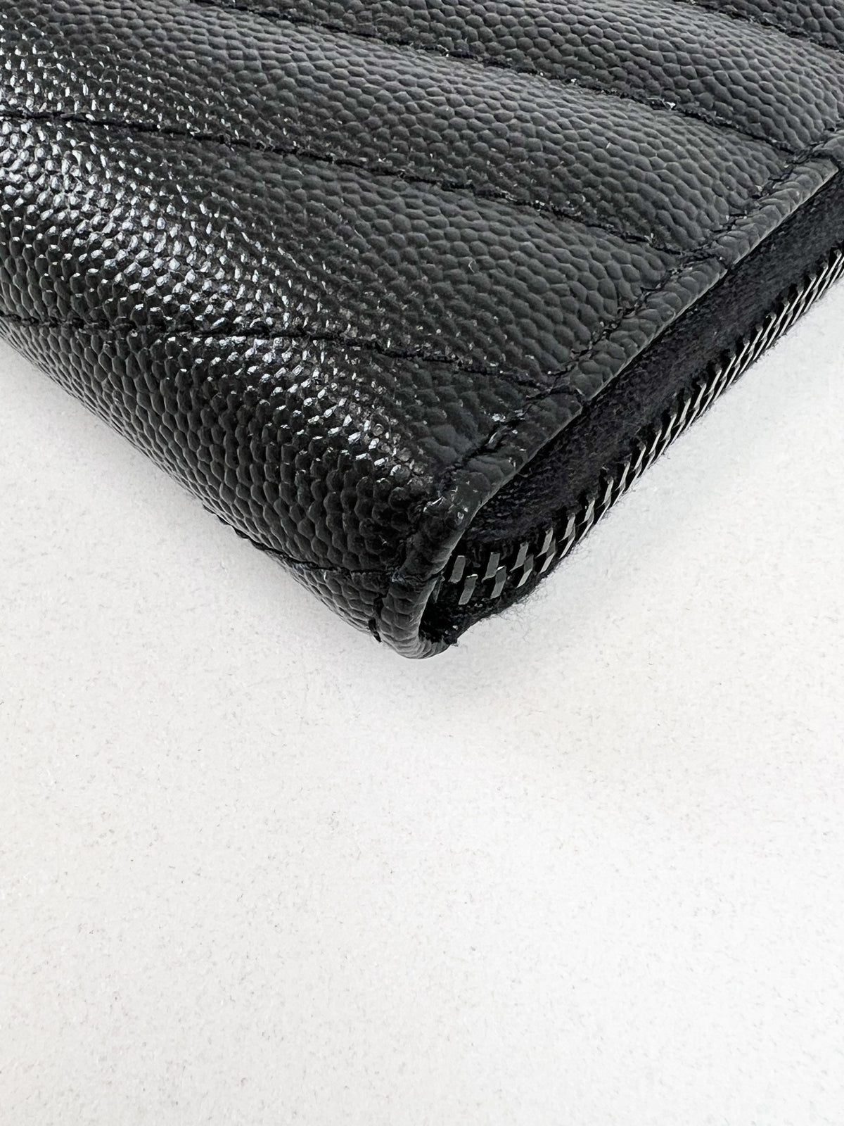 Saint Laurent Monogram Zip Around Wallet in GHW