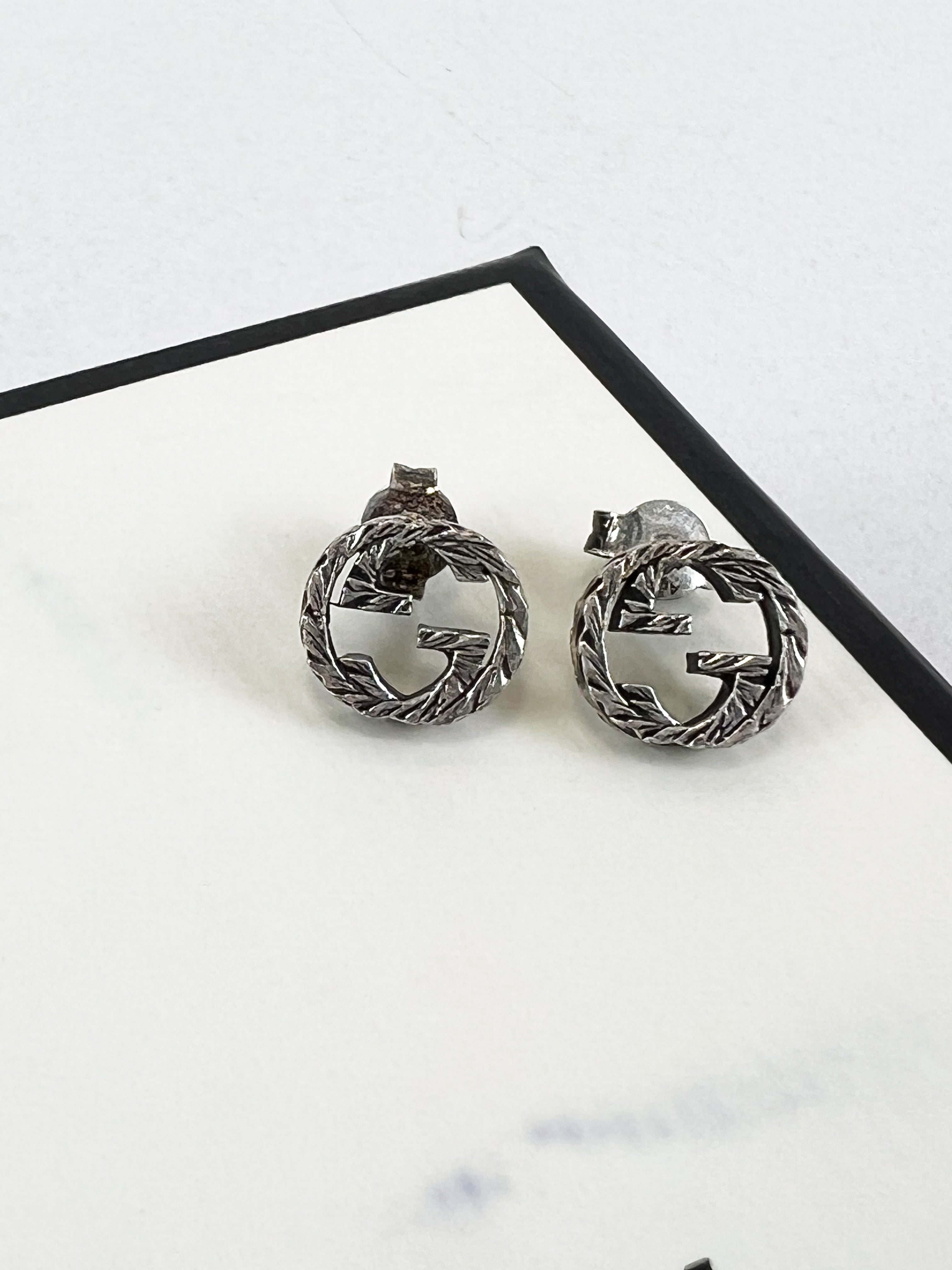 Gucci Double G Silver Earrings