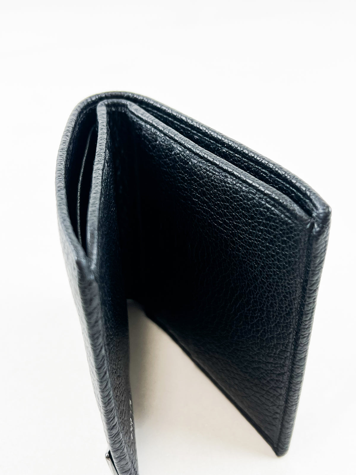 Chanel CC Black Grained Calfskin Bifold Wallet