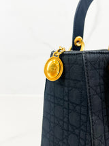 Christian Dior Vintage Black Lady Dior with Gold Hardware