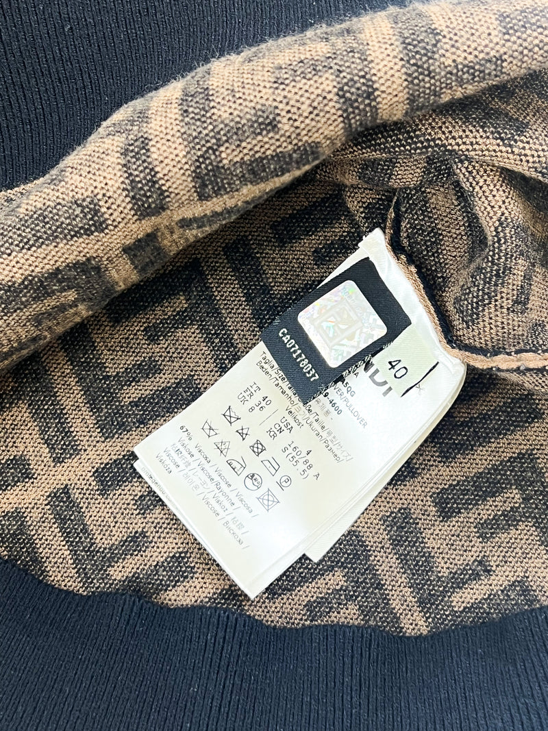 Fendi Long Sleeve Brown Jumper Size 40