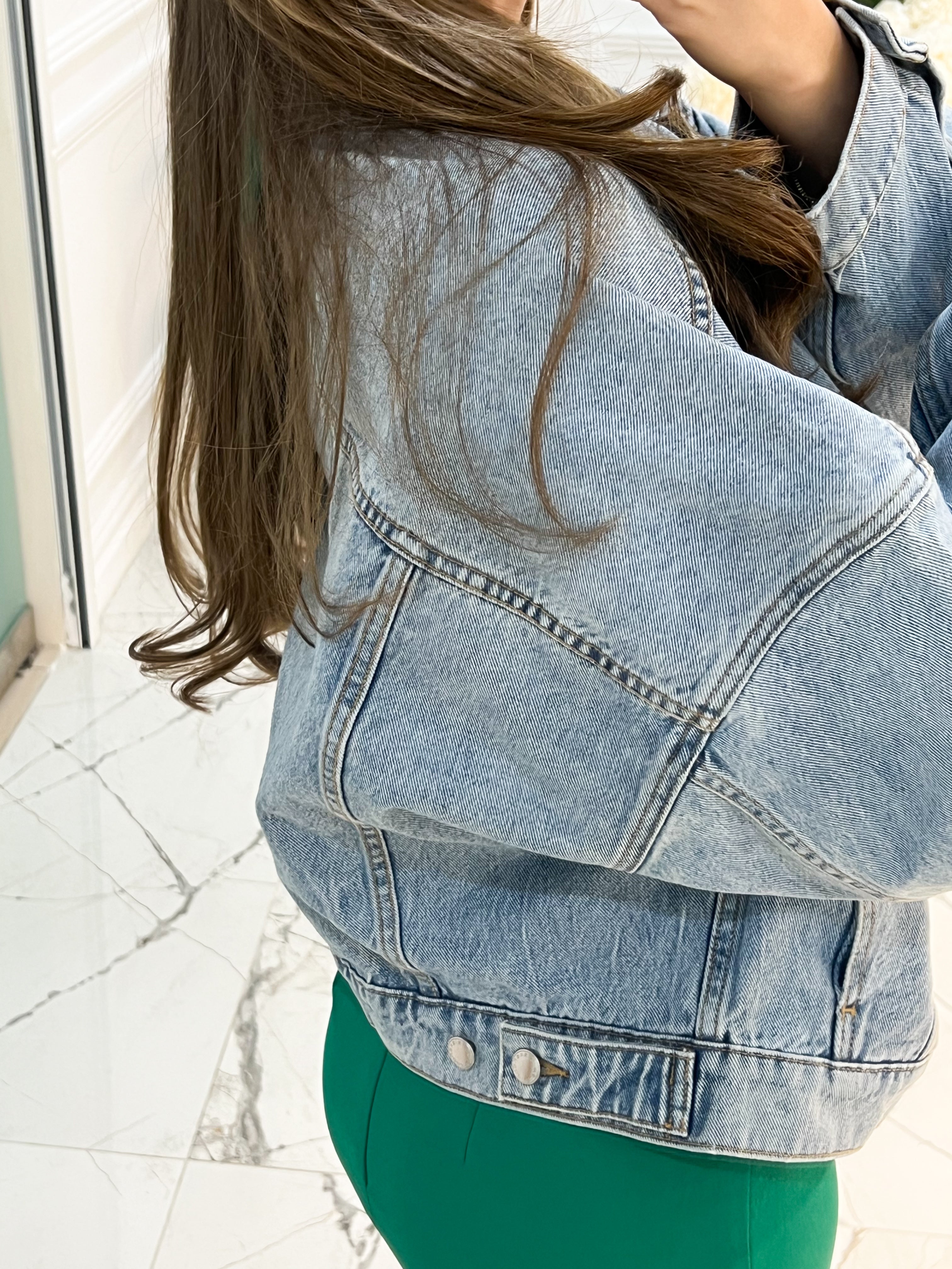 Alexander Wang Regen Indigo Denim Clip Trucker Jacket