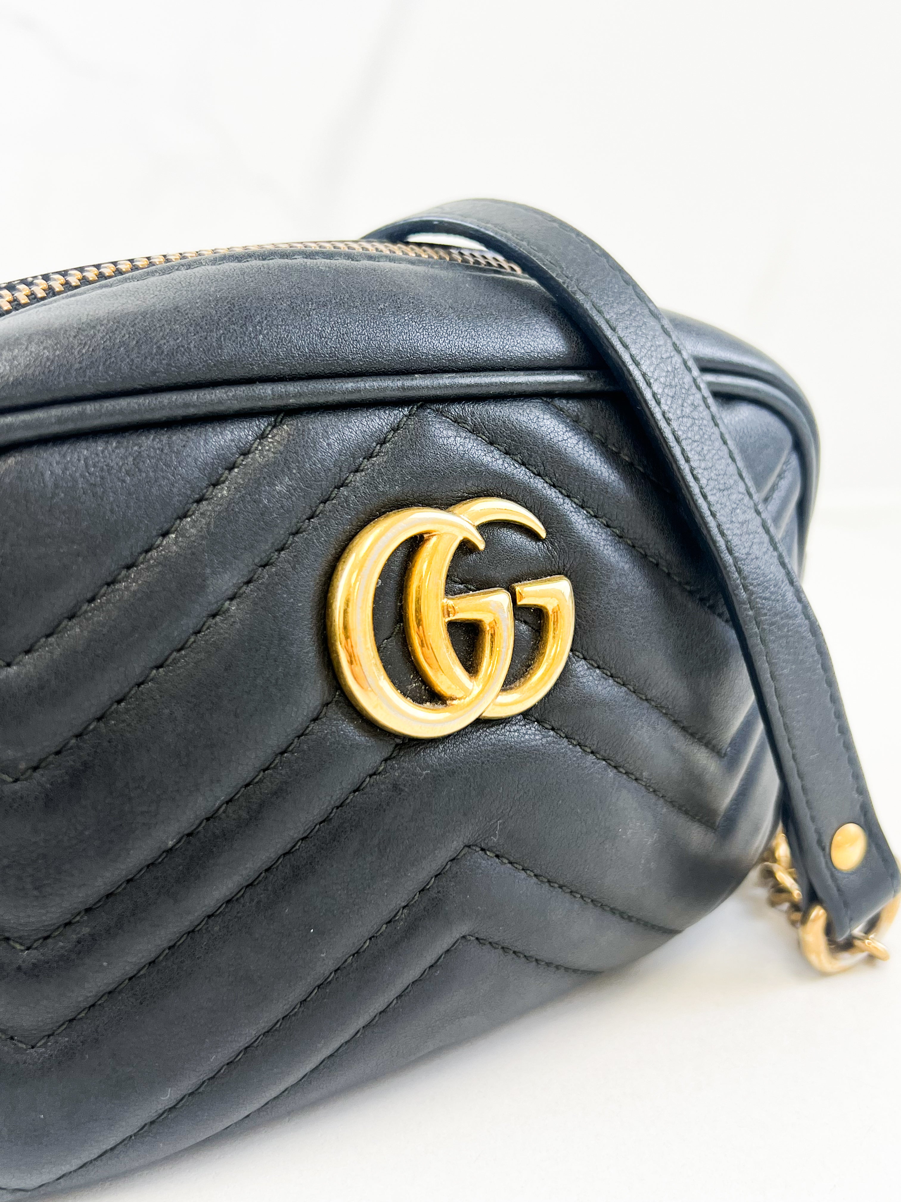 Gucci GG Marmont Matelasse Mini Black Bag