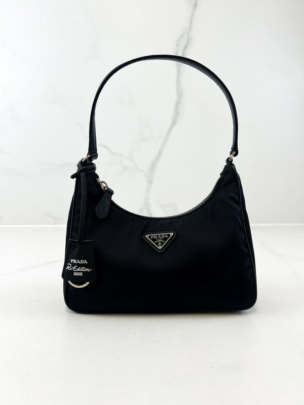 Prada Black Nylon Re-Edition 2005 Shoulder Bag