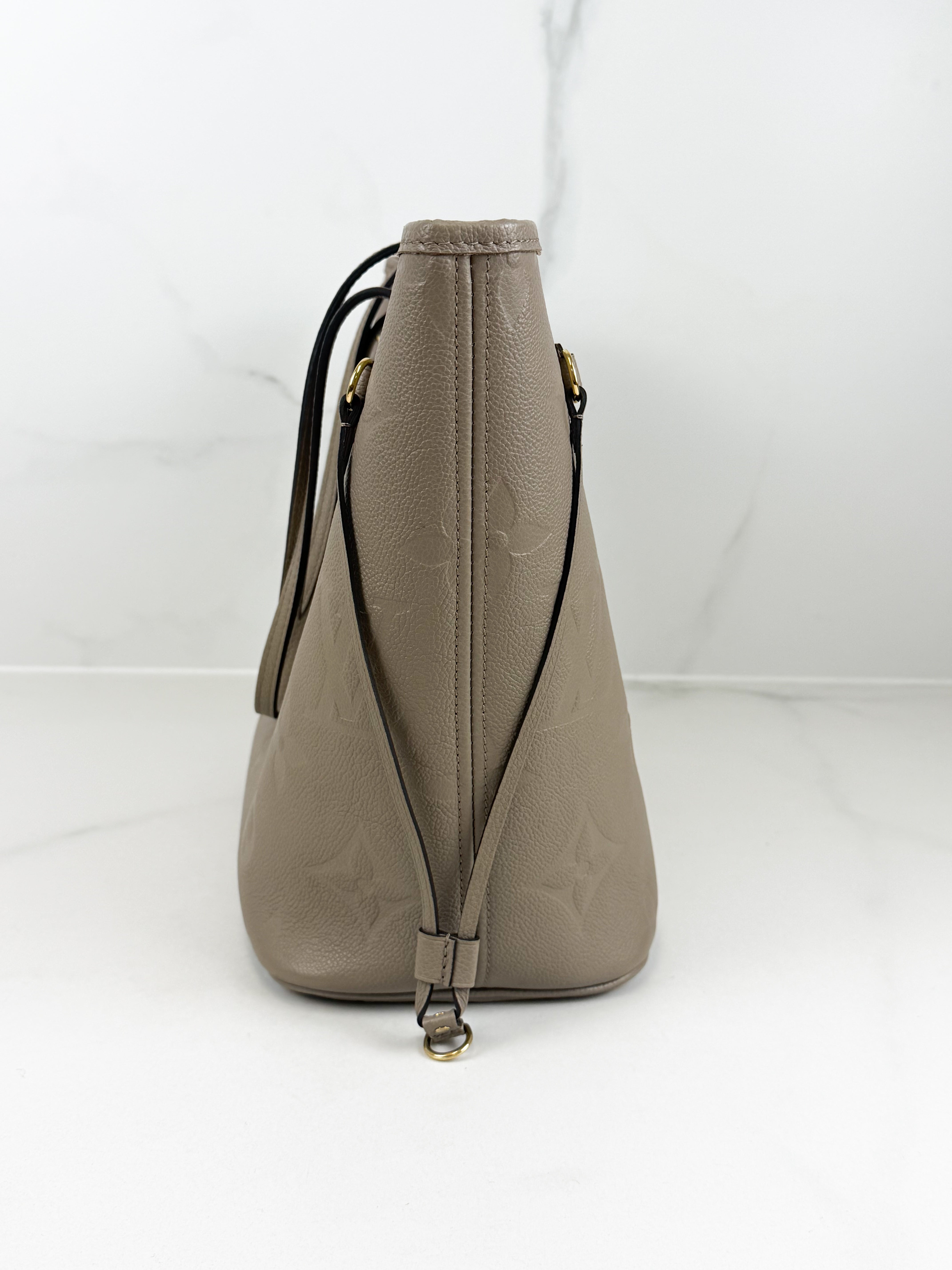 Louis Vuitton Neverfull MM in Empreinte Tourterelle with Pouch