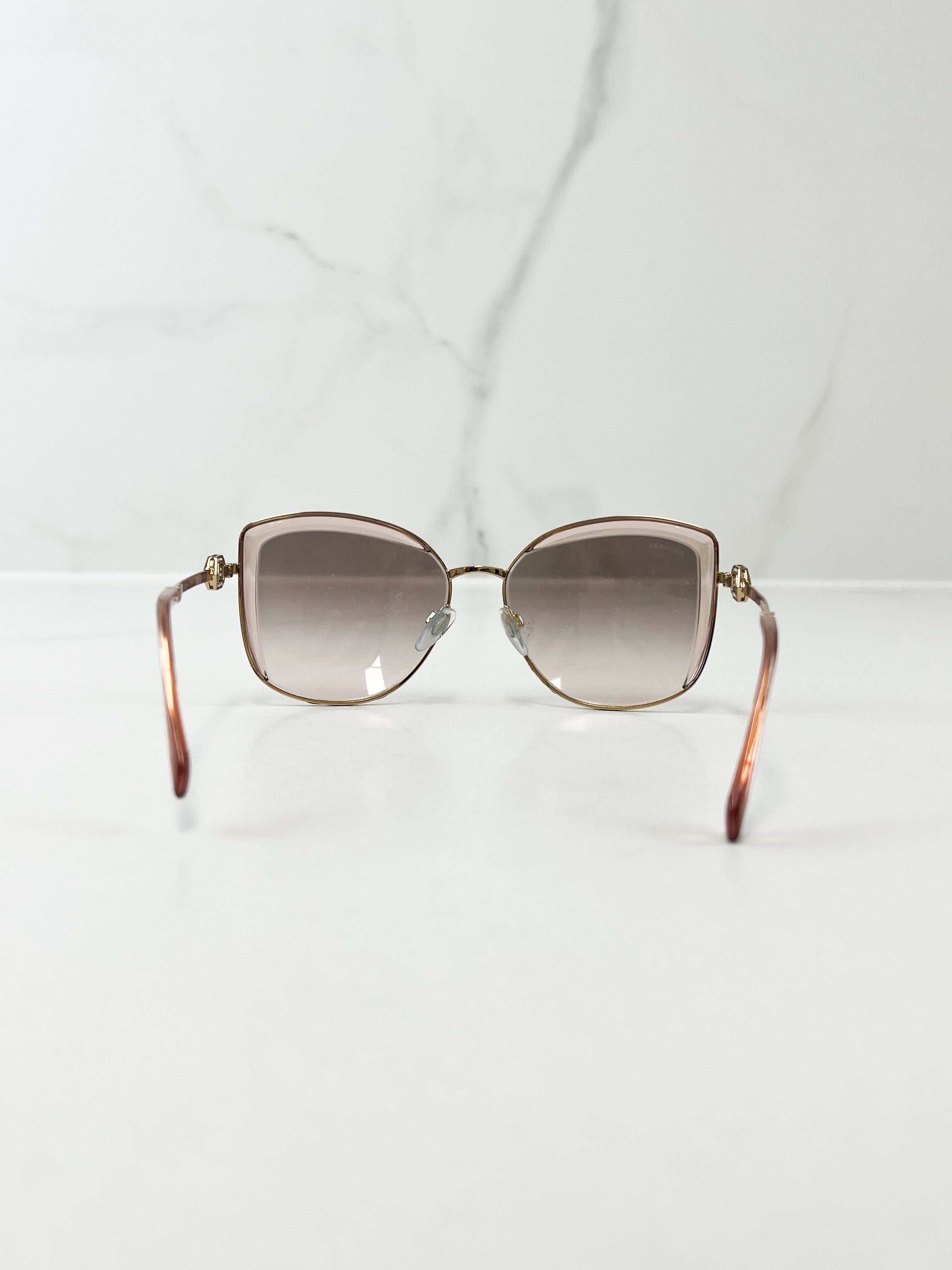 Bvlgari Cateye Gold Embellished Sunglasses
