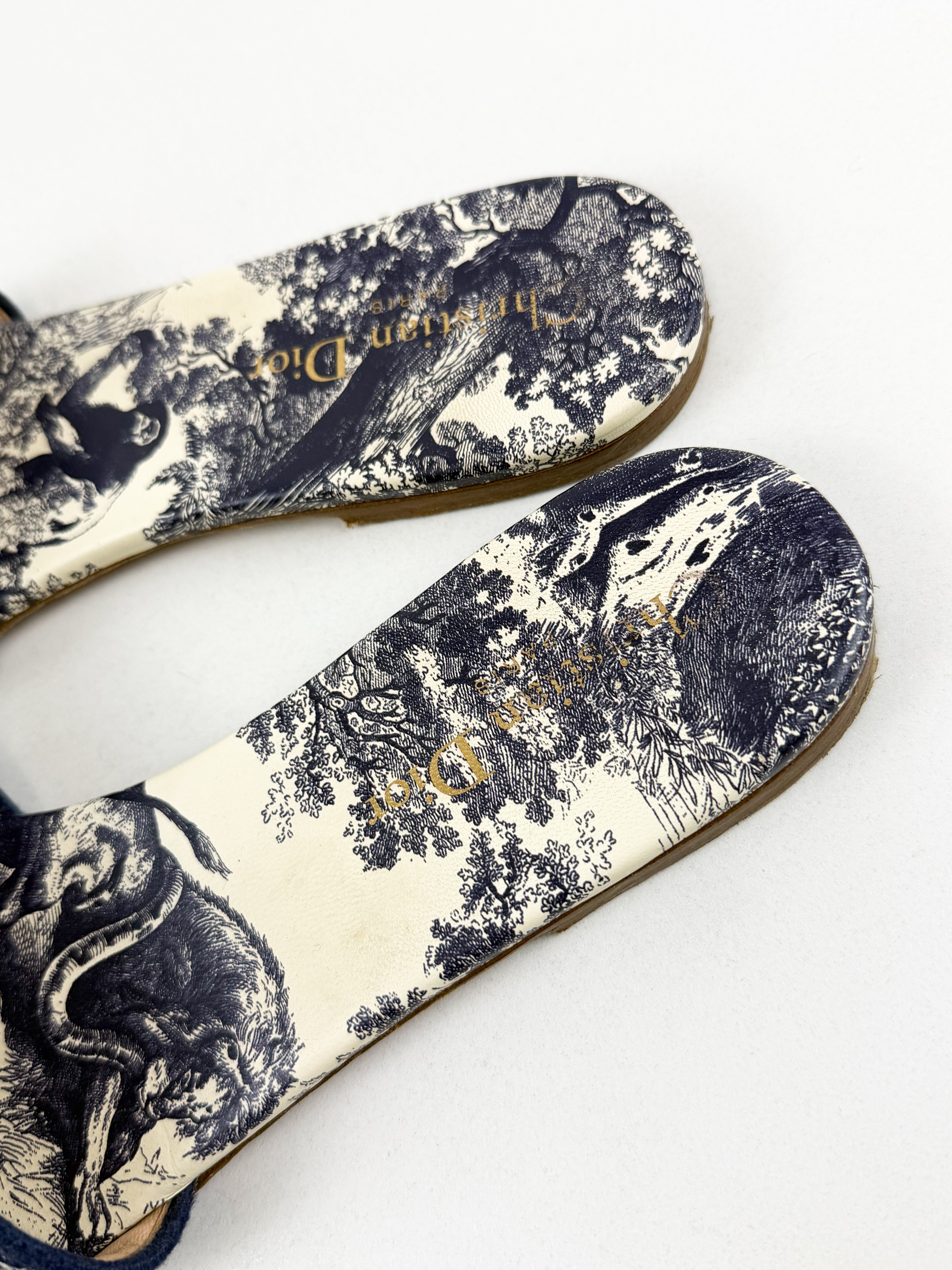 Christian Dior Navy Dway Slides Size 39