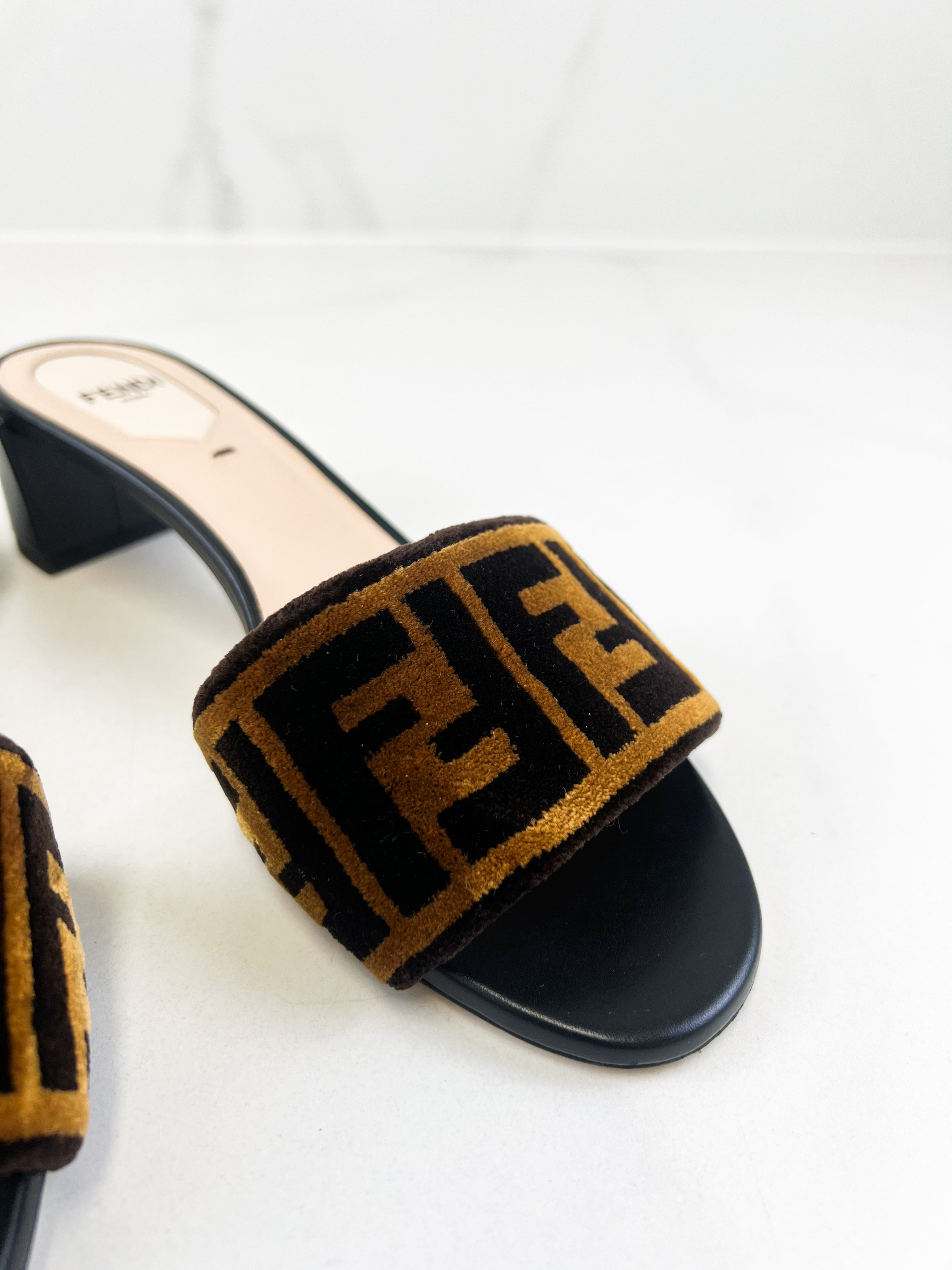 Fendi Zucca Velvet Sandal Size 36