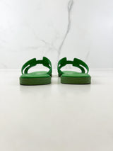 Hermes Oran Sandal Vert Pomme Size 37