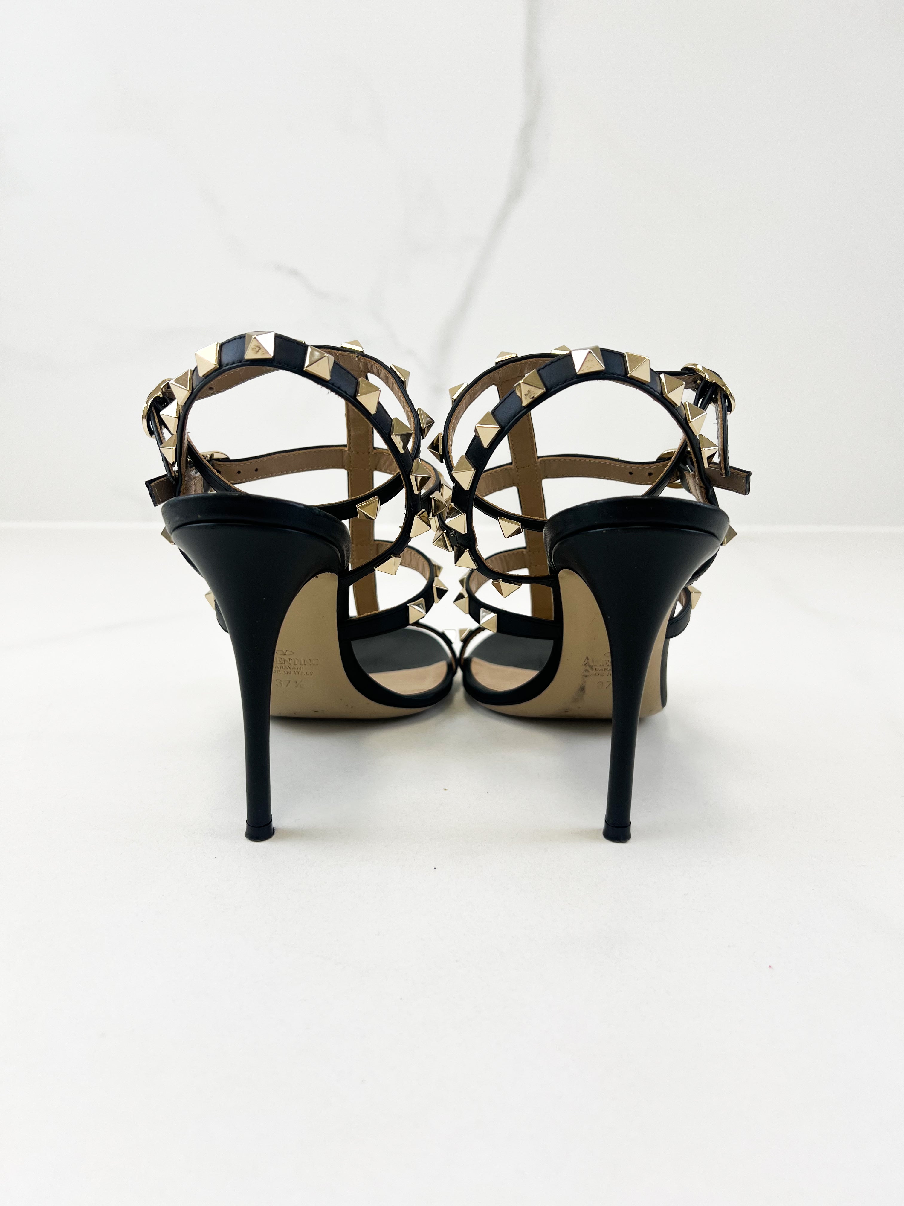 Valentino Rockstud Leather Sandals Size 37
