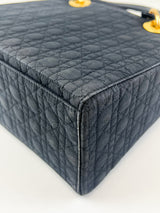 Christian Dior Vintage Black Lady Dior with Gold Hardware