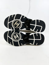 Chanel CC Tweed White/Silver Iridescent Sneaker Size 40