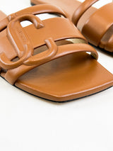 Jimmy Choo Logo Patch Open Sandal Size 37