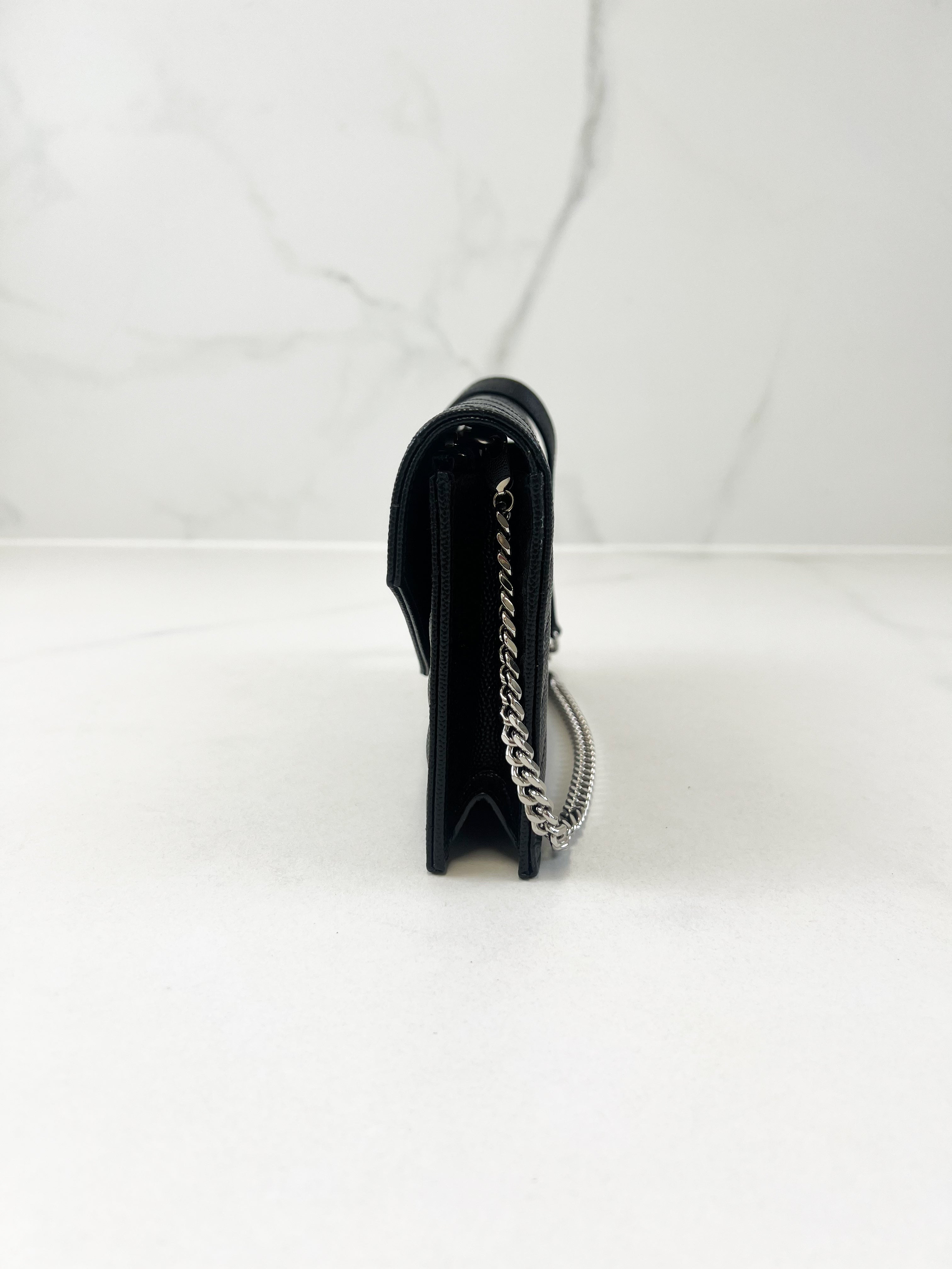 Saint Laurent Cassandra Matelasse Envelope Wallet on Chain
