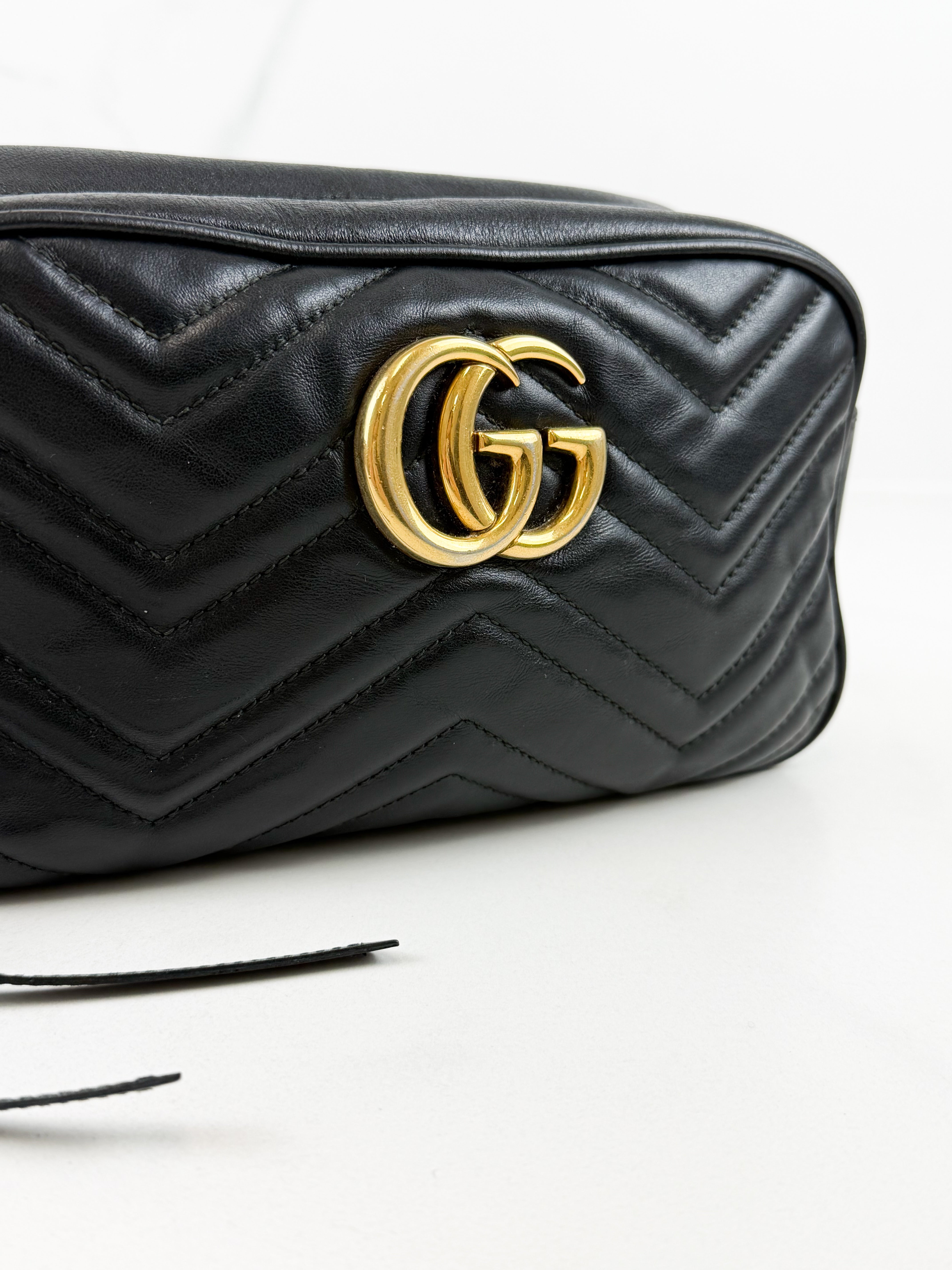 Gucci Black GG Marmont Shoulder Bag