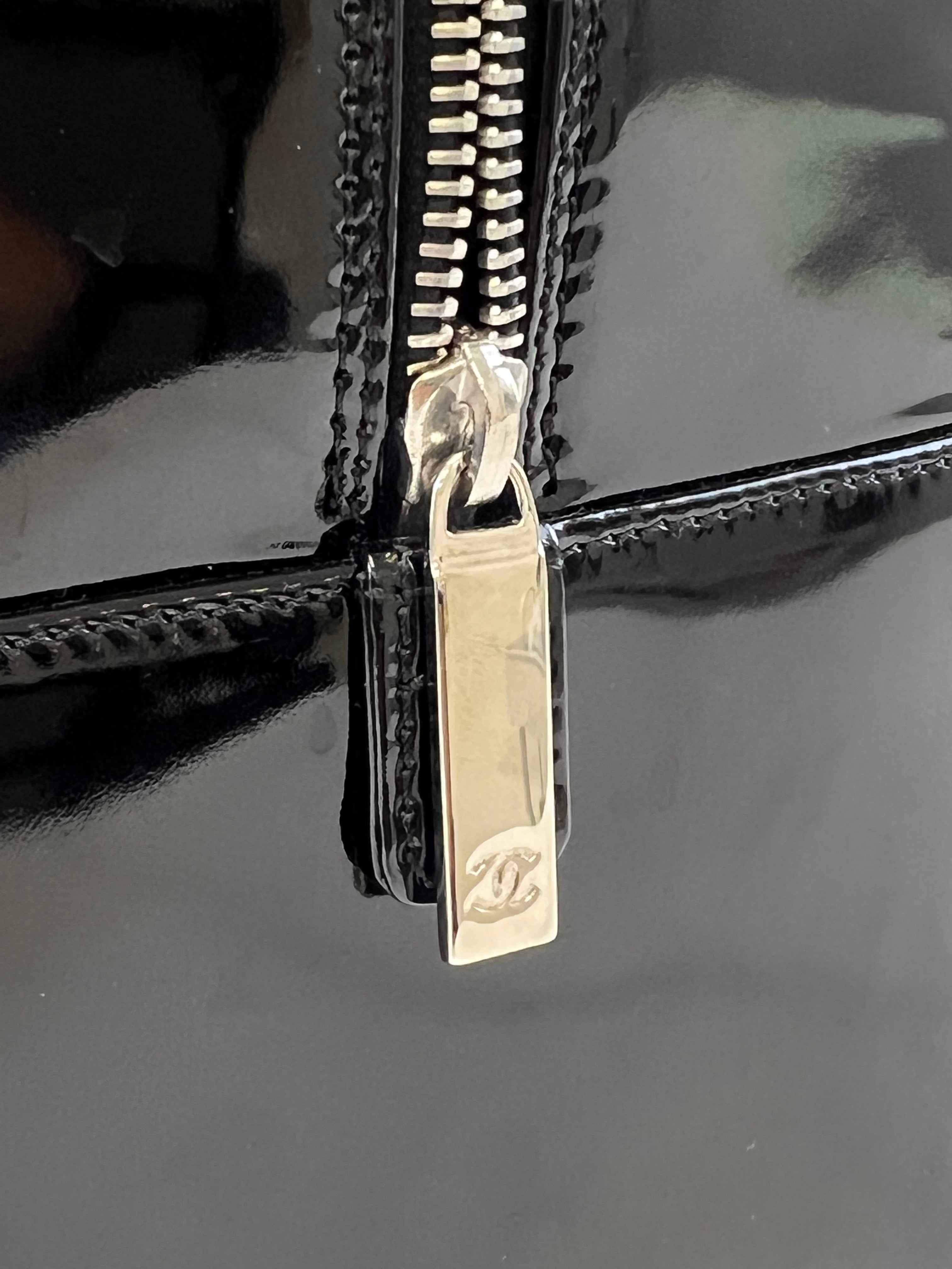 Chanel Black Patent Bowling Bag