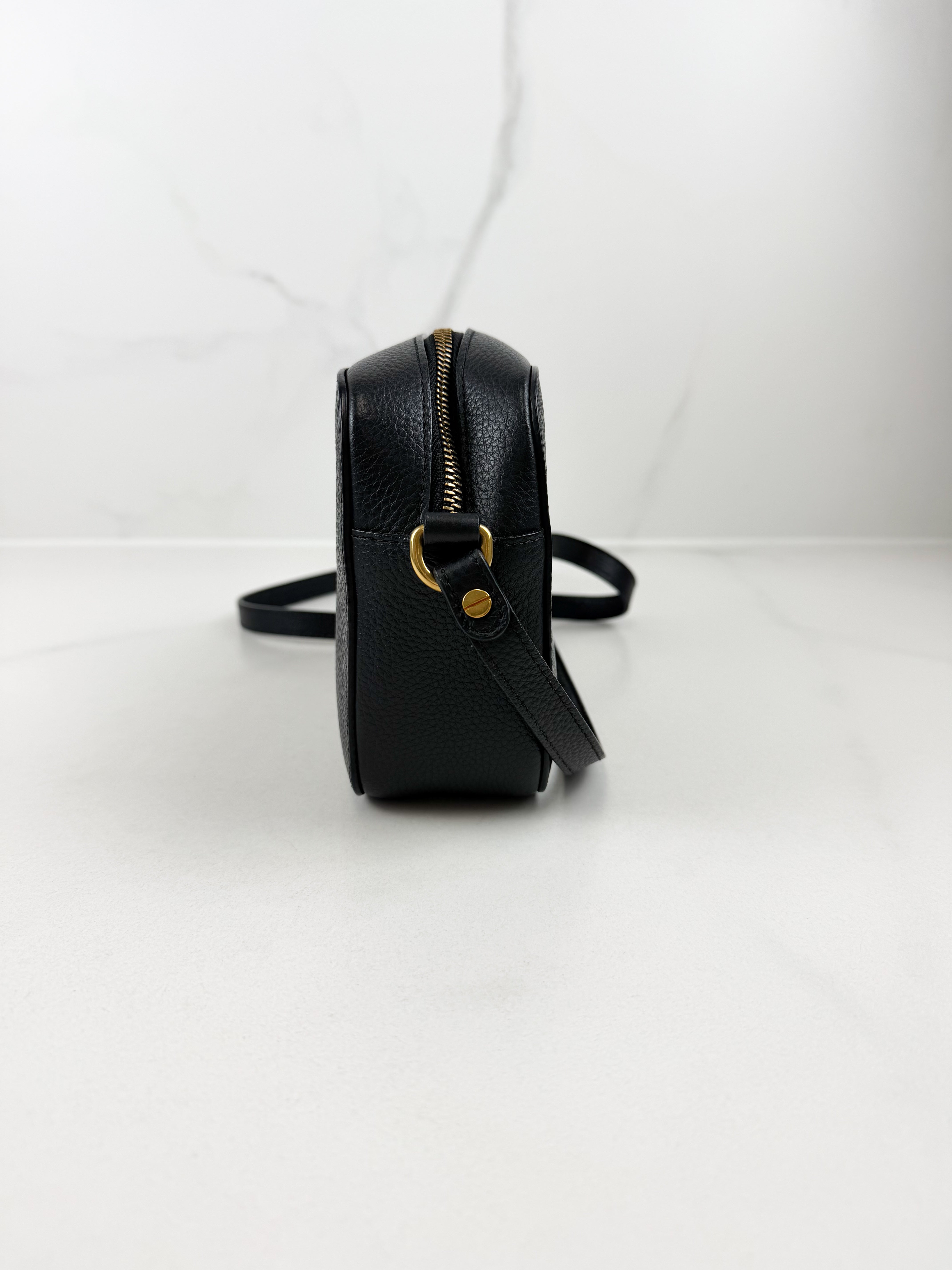 Versace Black Medusa Grained Calfskin Crossbody