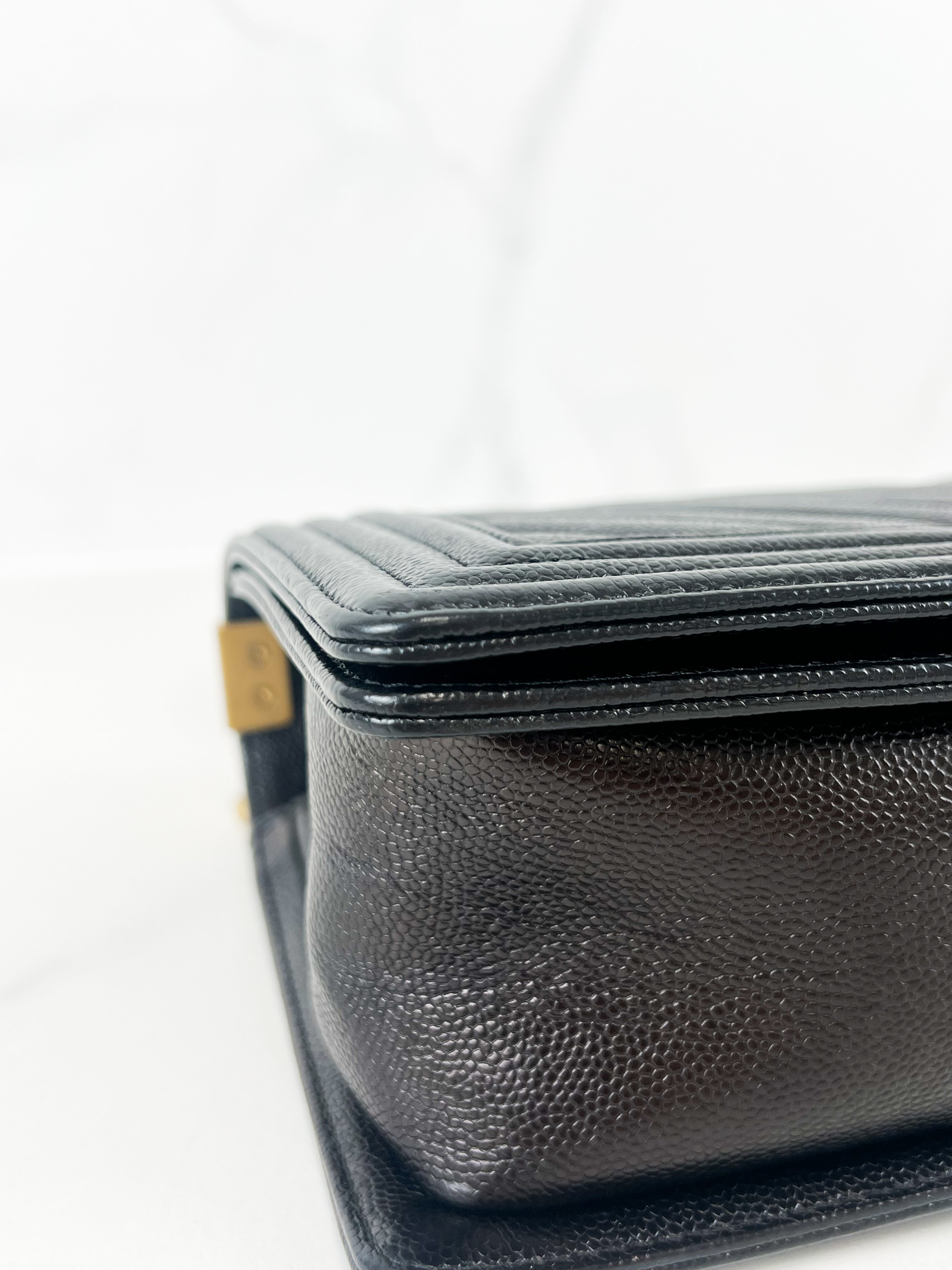 Chanel Old Medium Chevron Boy Bag with GHW