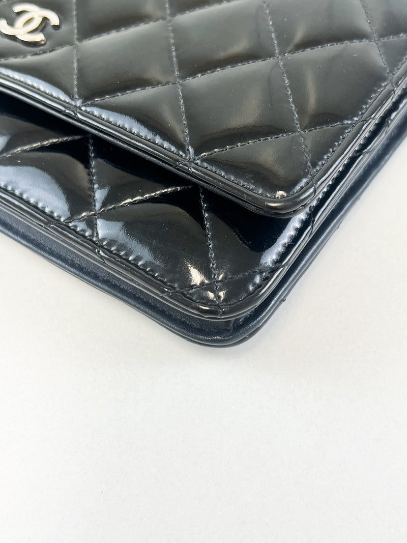 Chanel Patent Black CC WOC with SHW