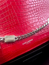 Saint Laurent Red Mini Kate Tassel Croc