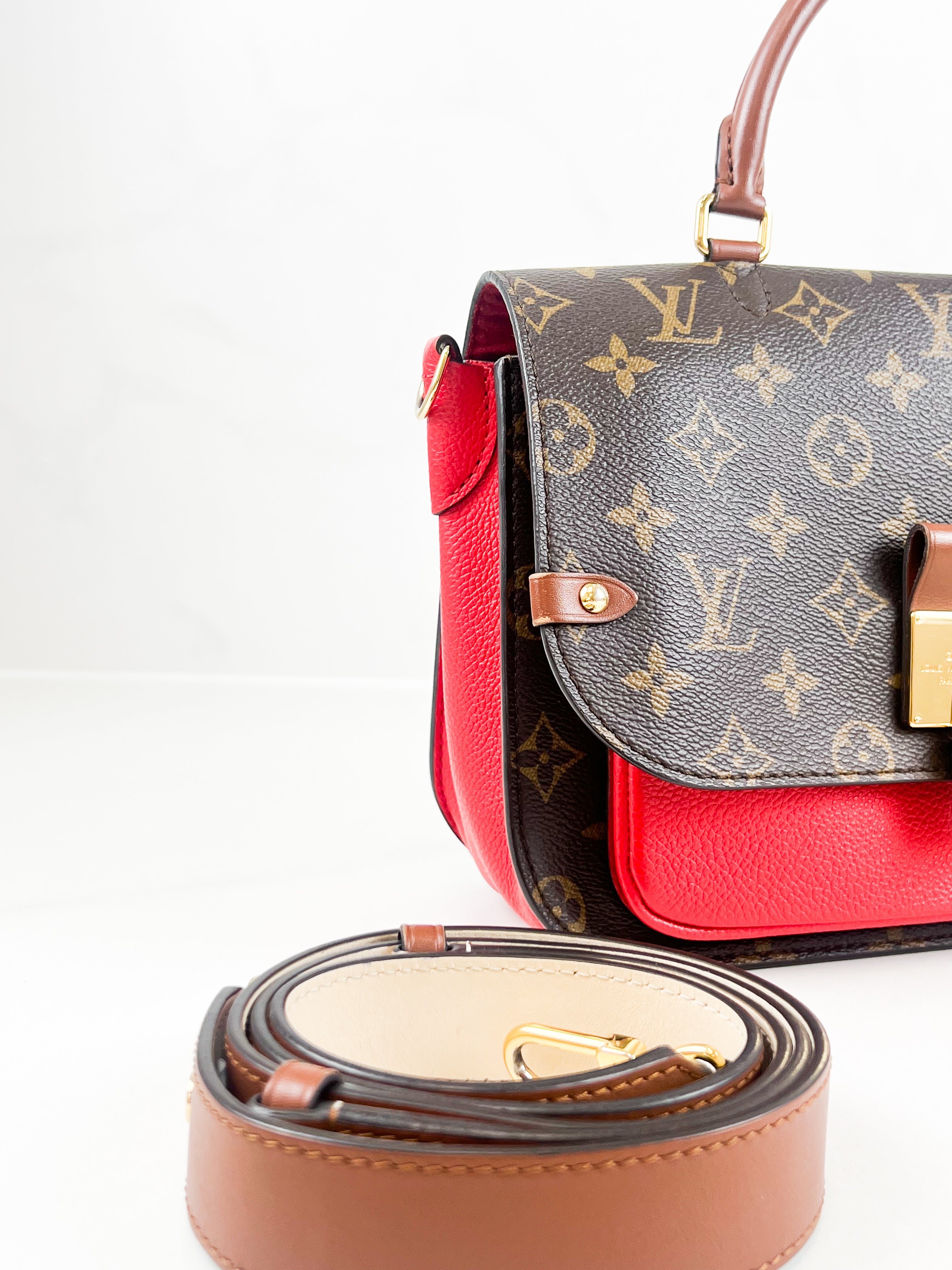 Louis Vuitton Vaugirard Monogram Bag in Coated Canvas/Red Leather