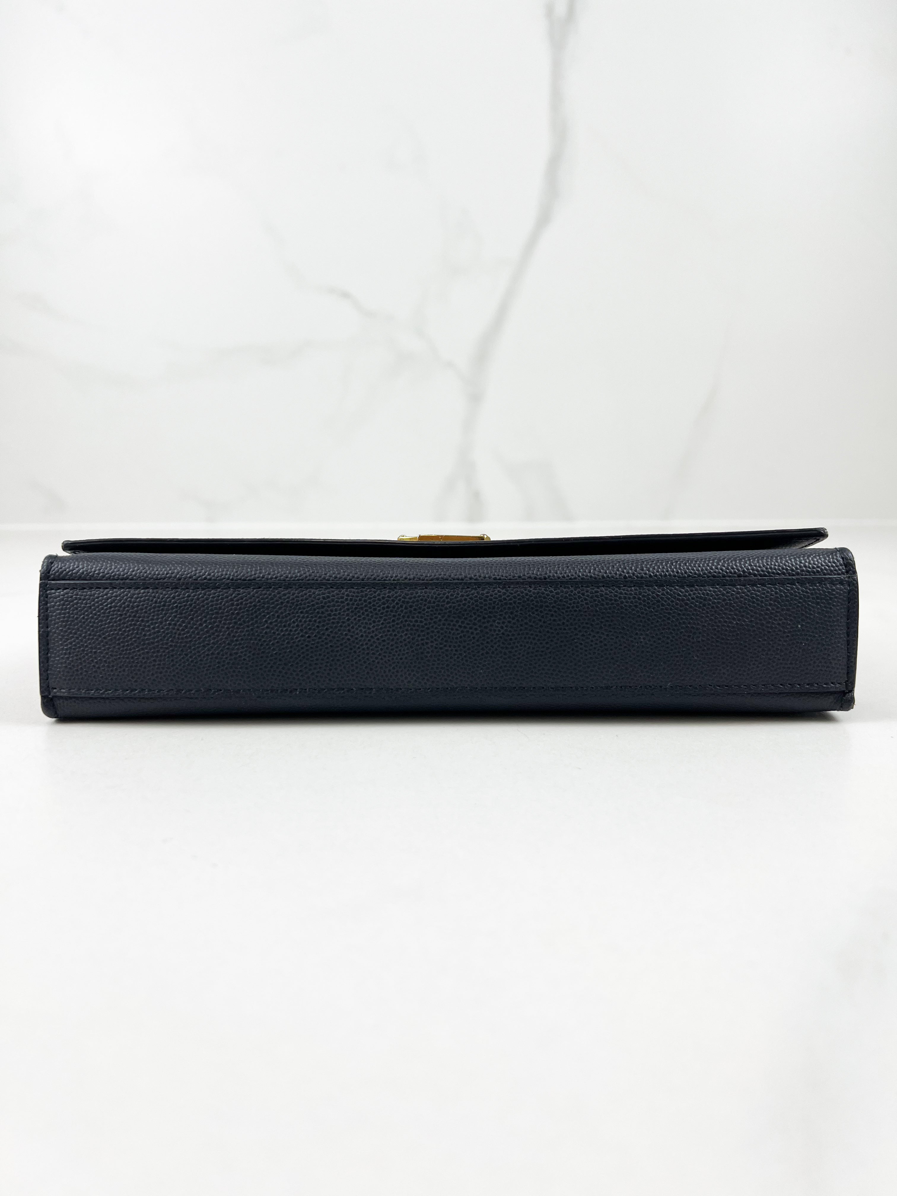 Saint Laurent Navy Kate Large Chain Bag with GHW