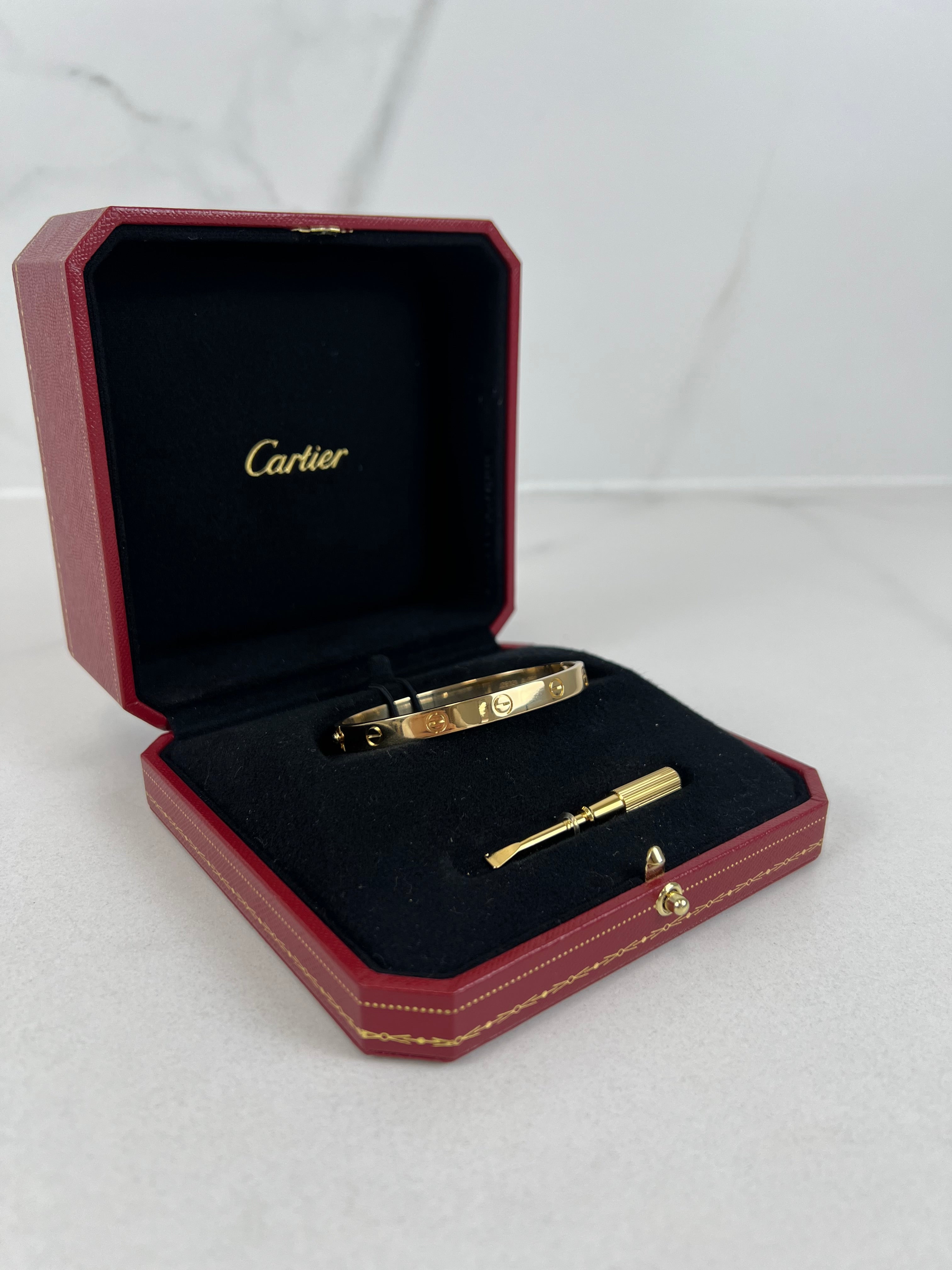 Cartier Classic Model Love Bracelet in Yellow Gold Size 17
