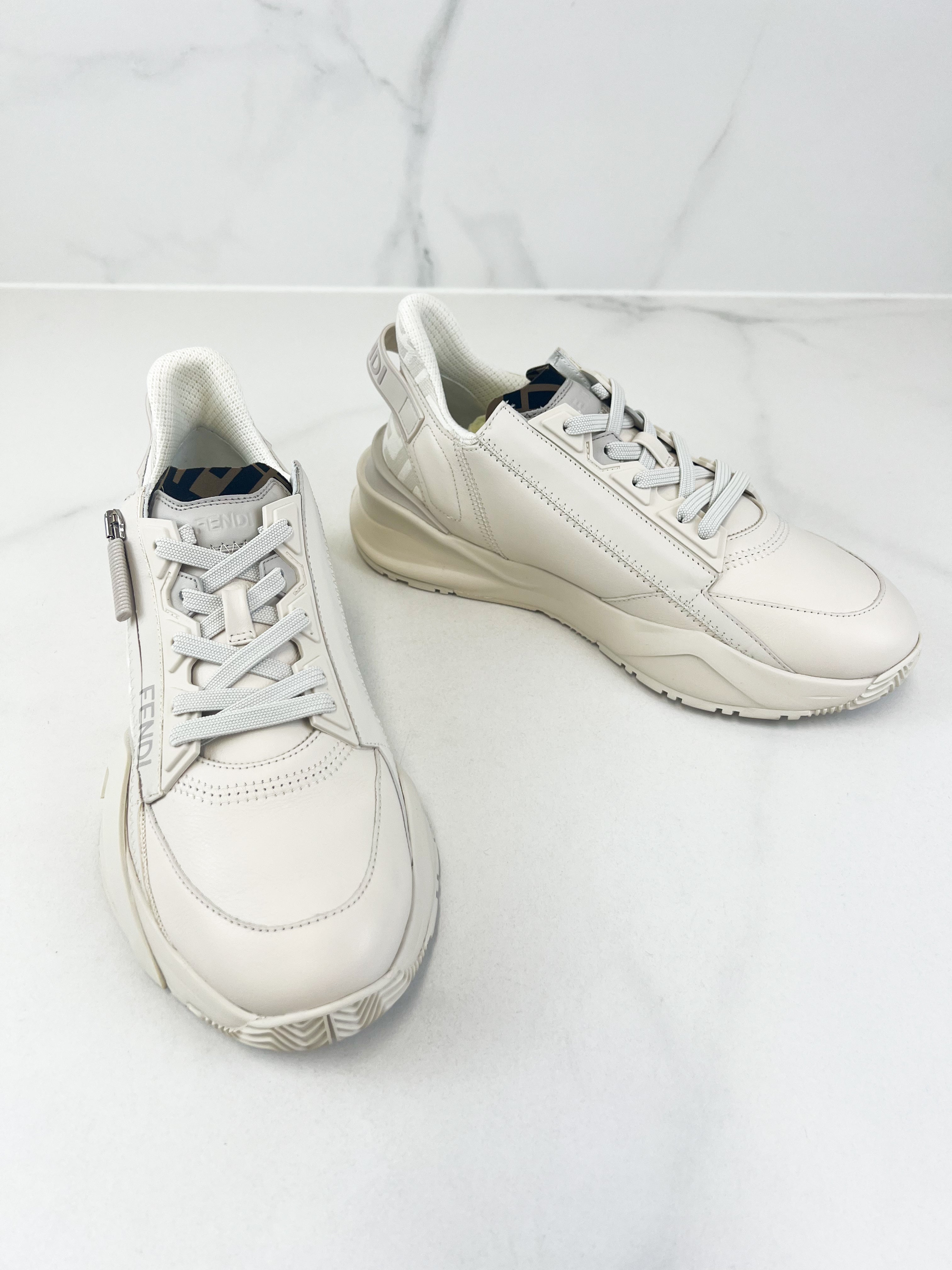 Fendi White Flow Sneaker Size 40
