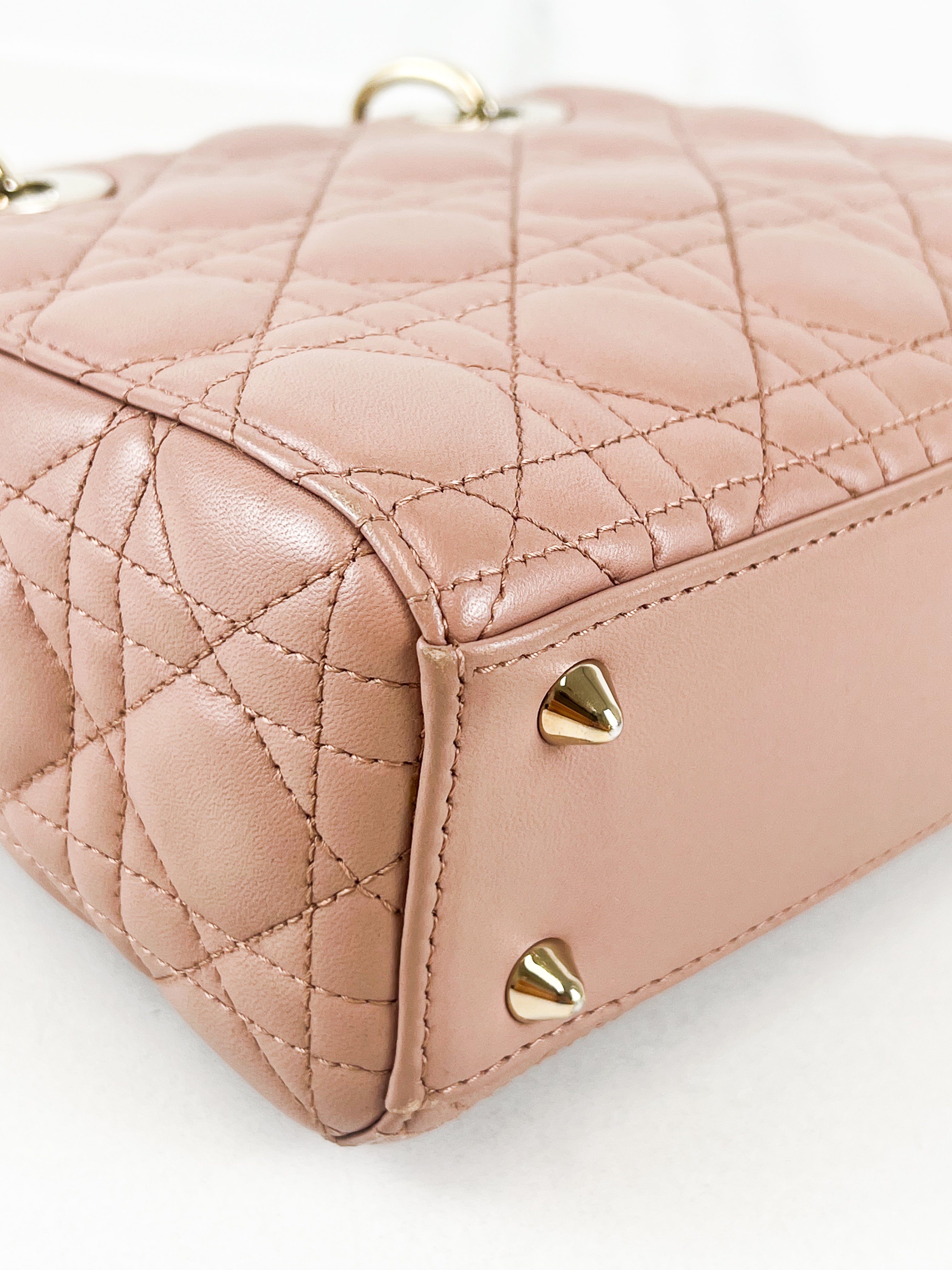 Christian Dior Small Lady Dior In Blush Cannage